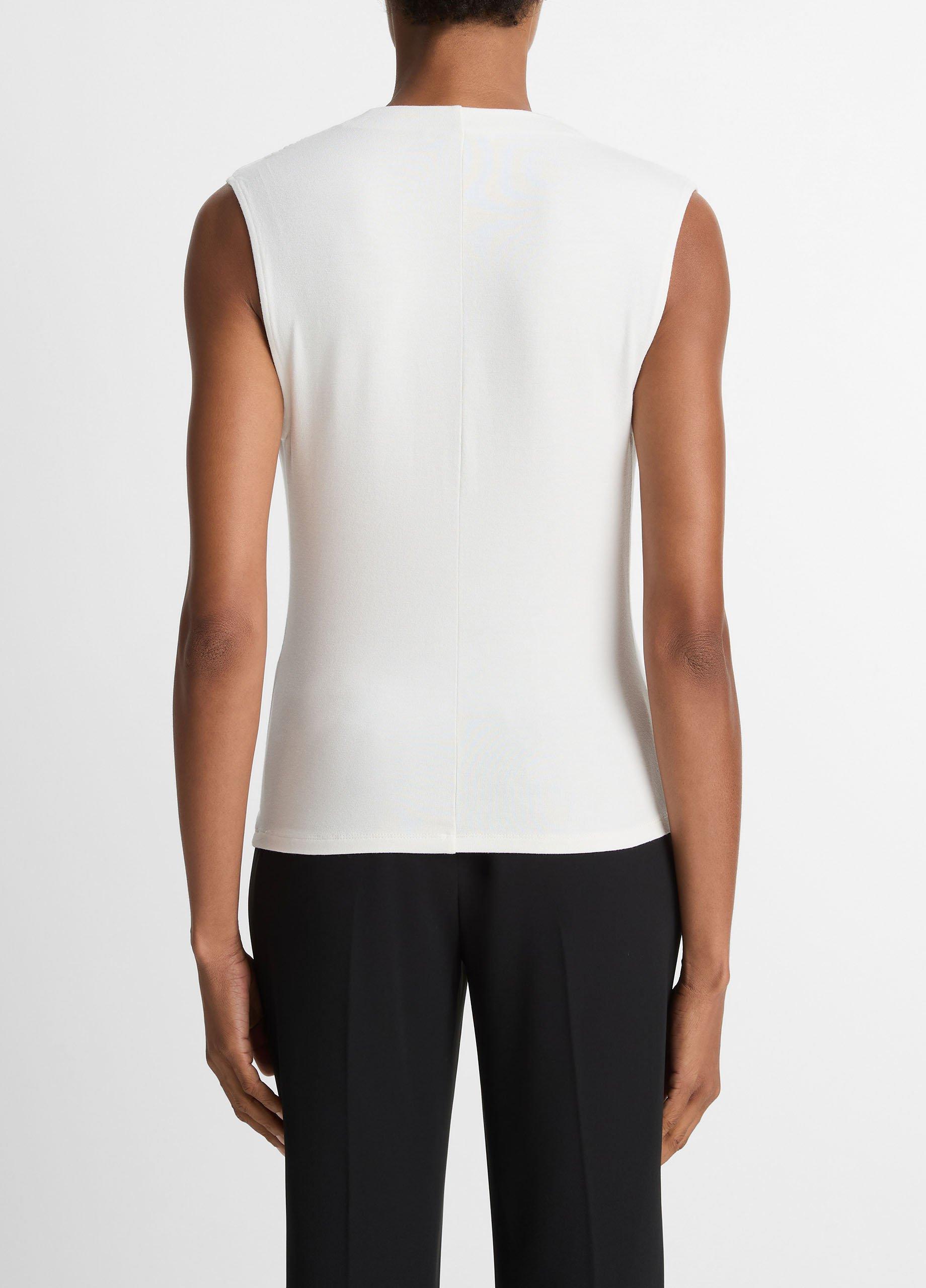 Jersey Draped Cowl-Neck Top in Tank Tops | Vince