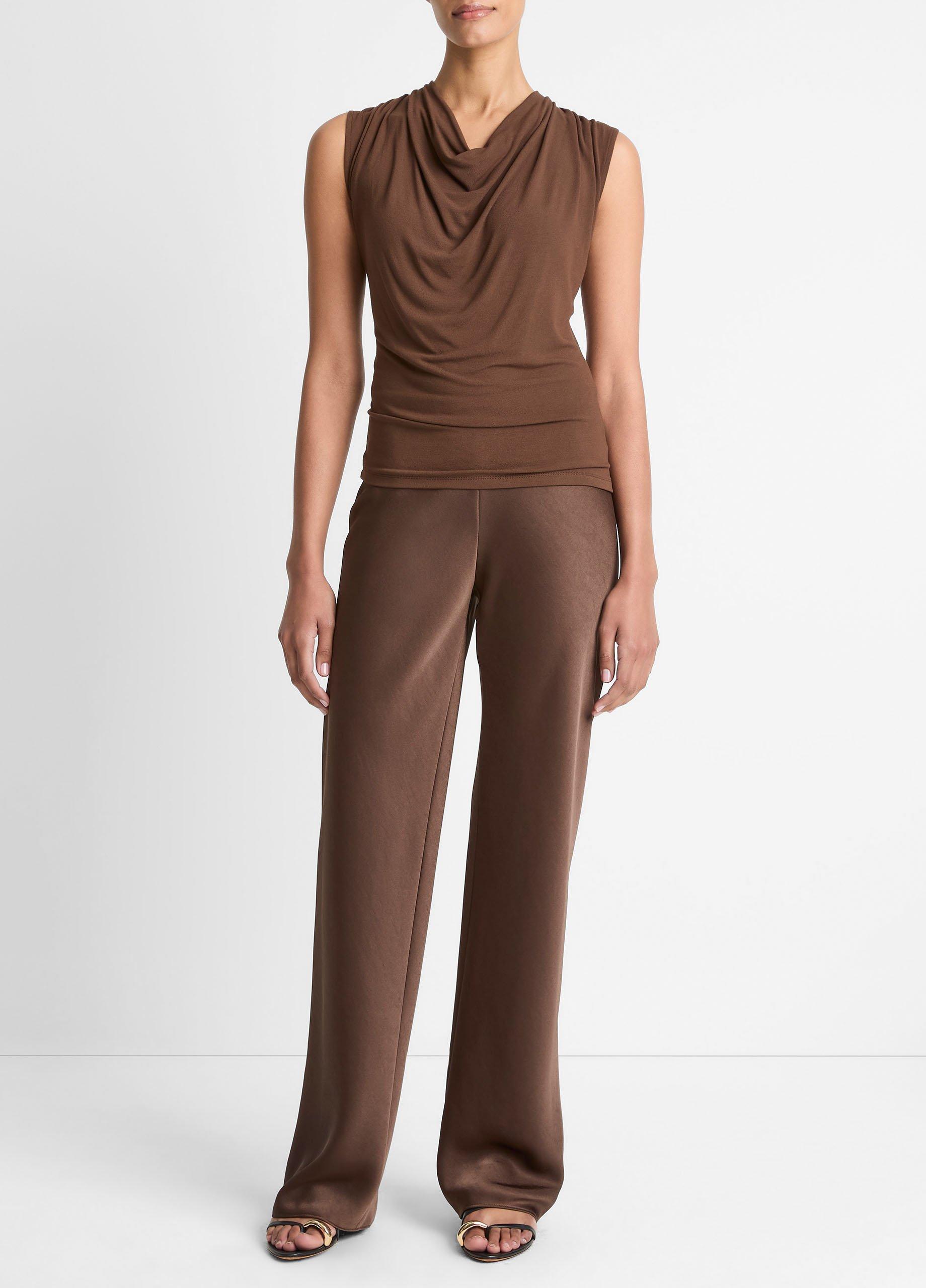 Jersey Draped Cowl-Neck Top image number 3