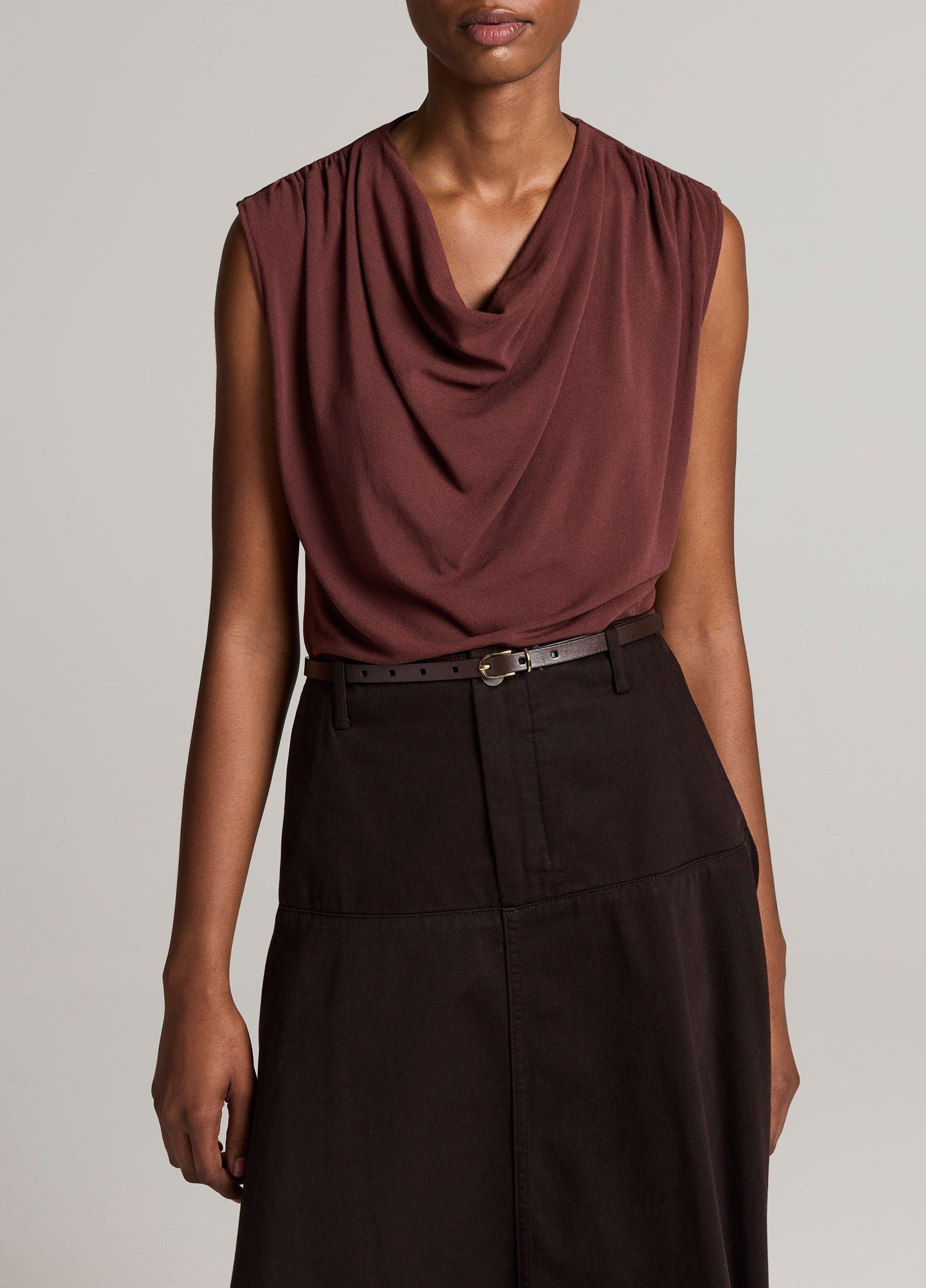 Jersey Draped Cowl-Neck Top image number 0