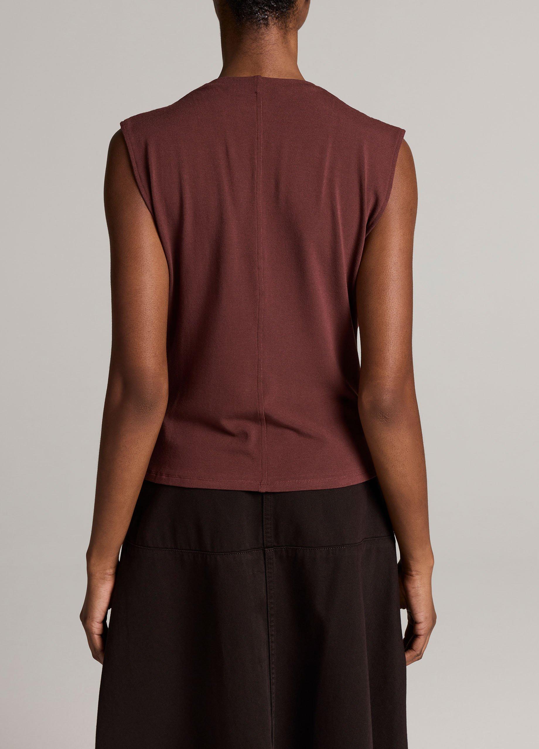Jersey Draped Cowl-Neck Top image number 2
