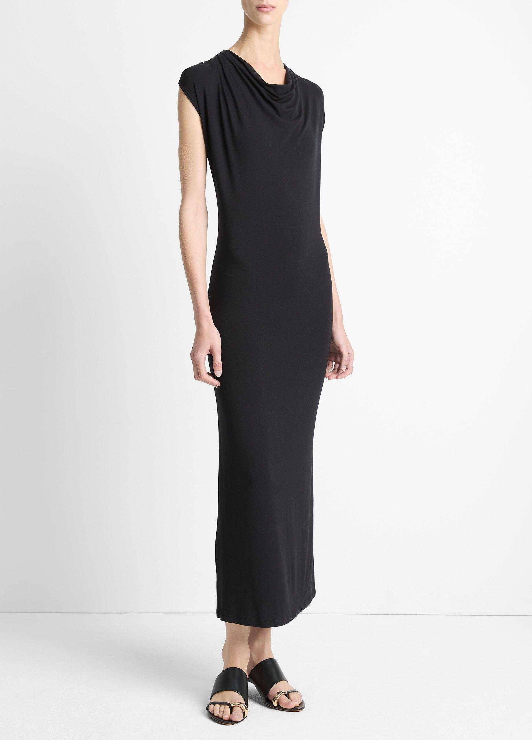 Jersey Draped Cowl-Neck Dress image number 1