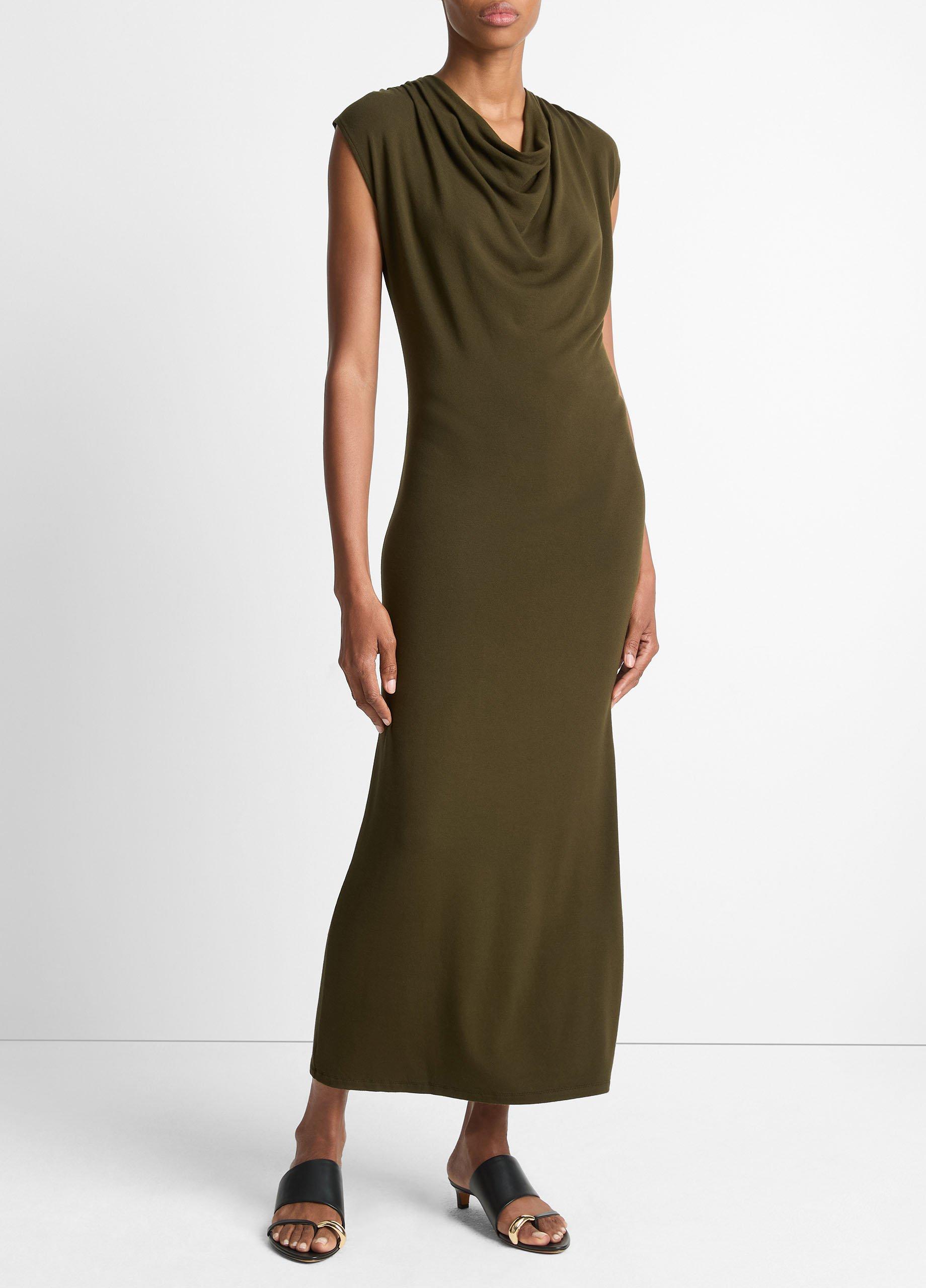 Jersey Draped Cowl-Neck Dress image number 1