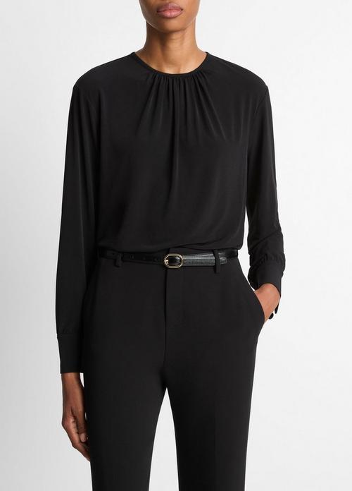 Matte Jersey Gathered Blouse