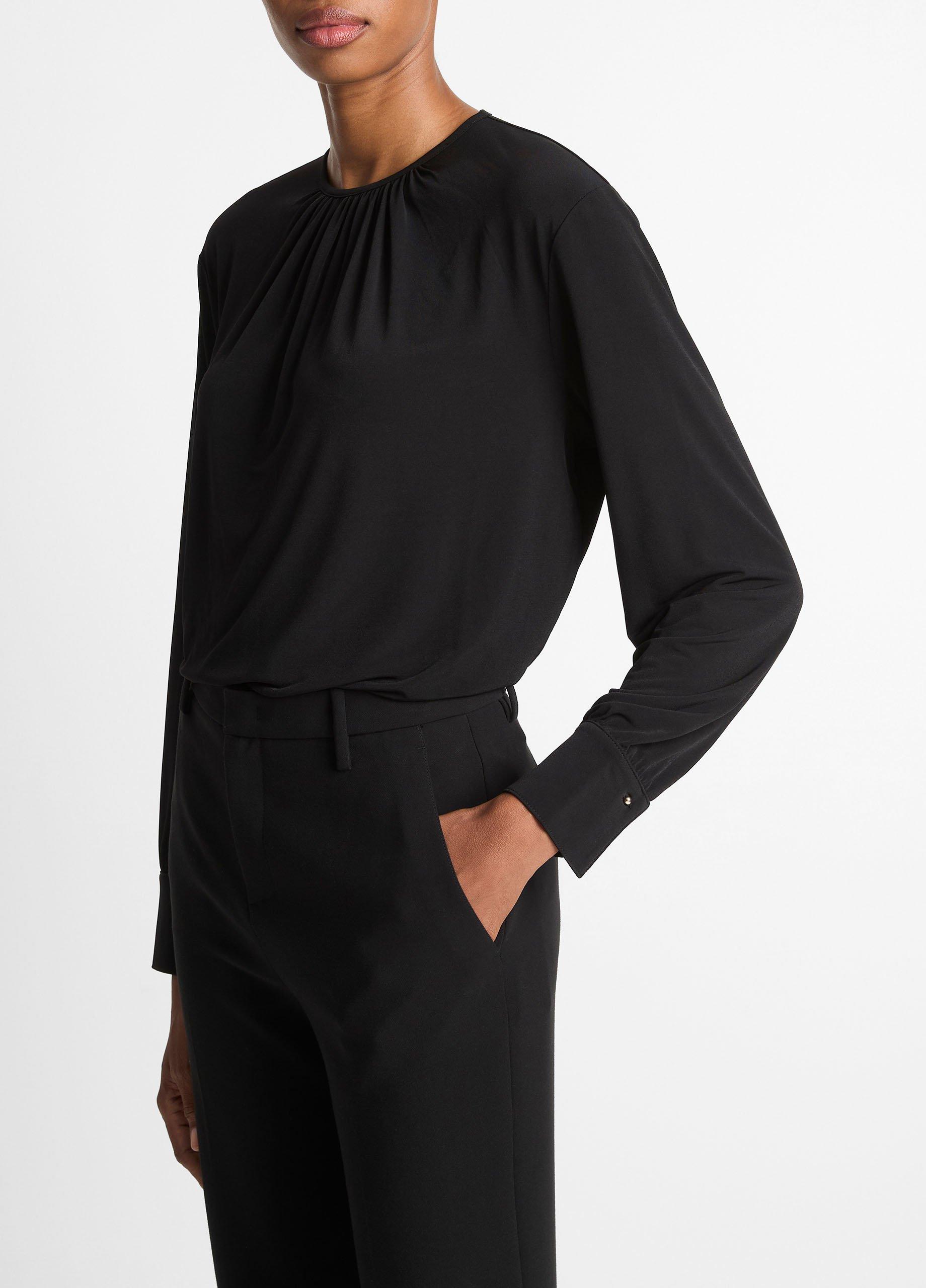 Matte Jersey Gathered Blouse image number 1