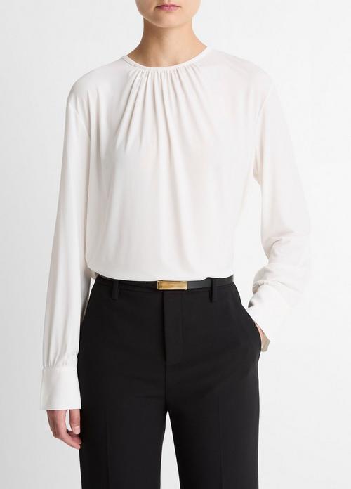 Matte Jersey Gathered Blouse