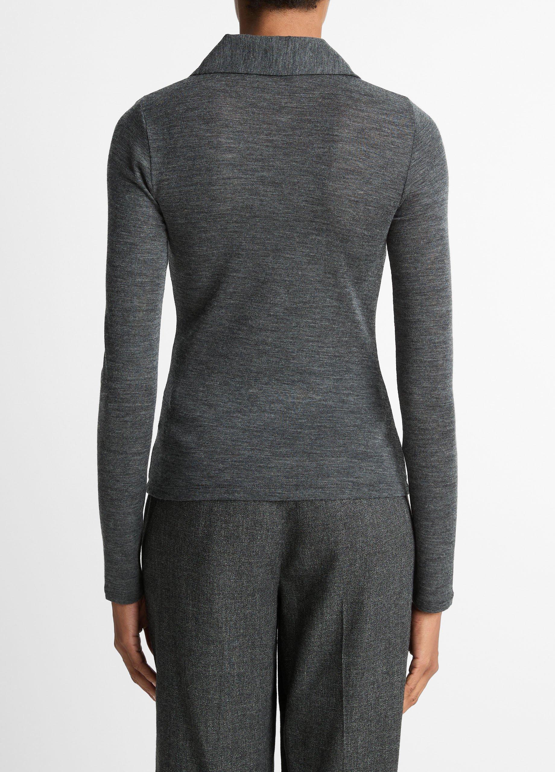 Wool Long-Sleeve Polo Top image number 2