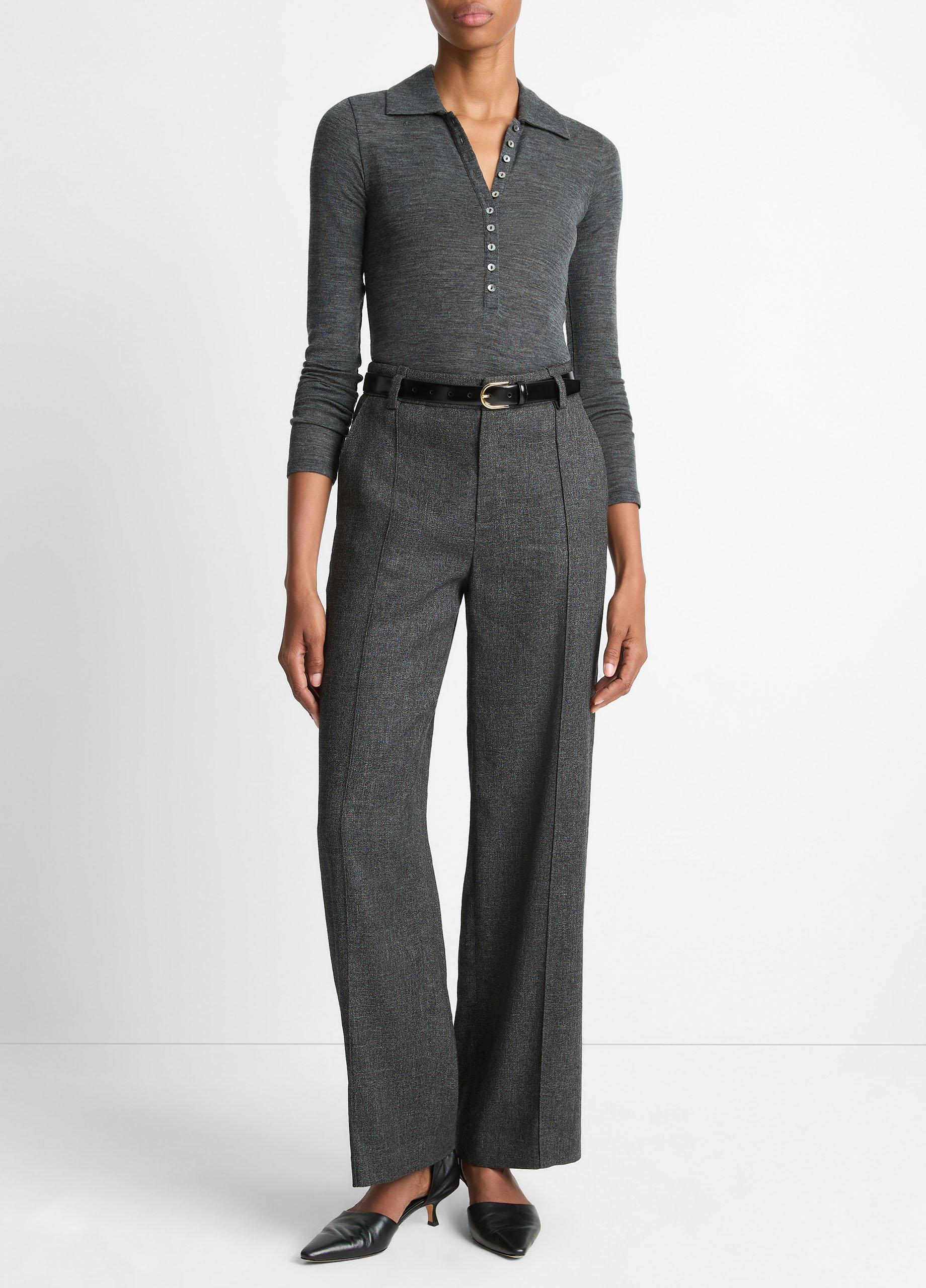 Wool Long-Sleeve Polo Top image number 3