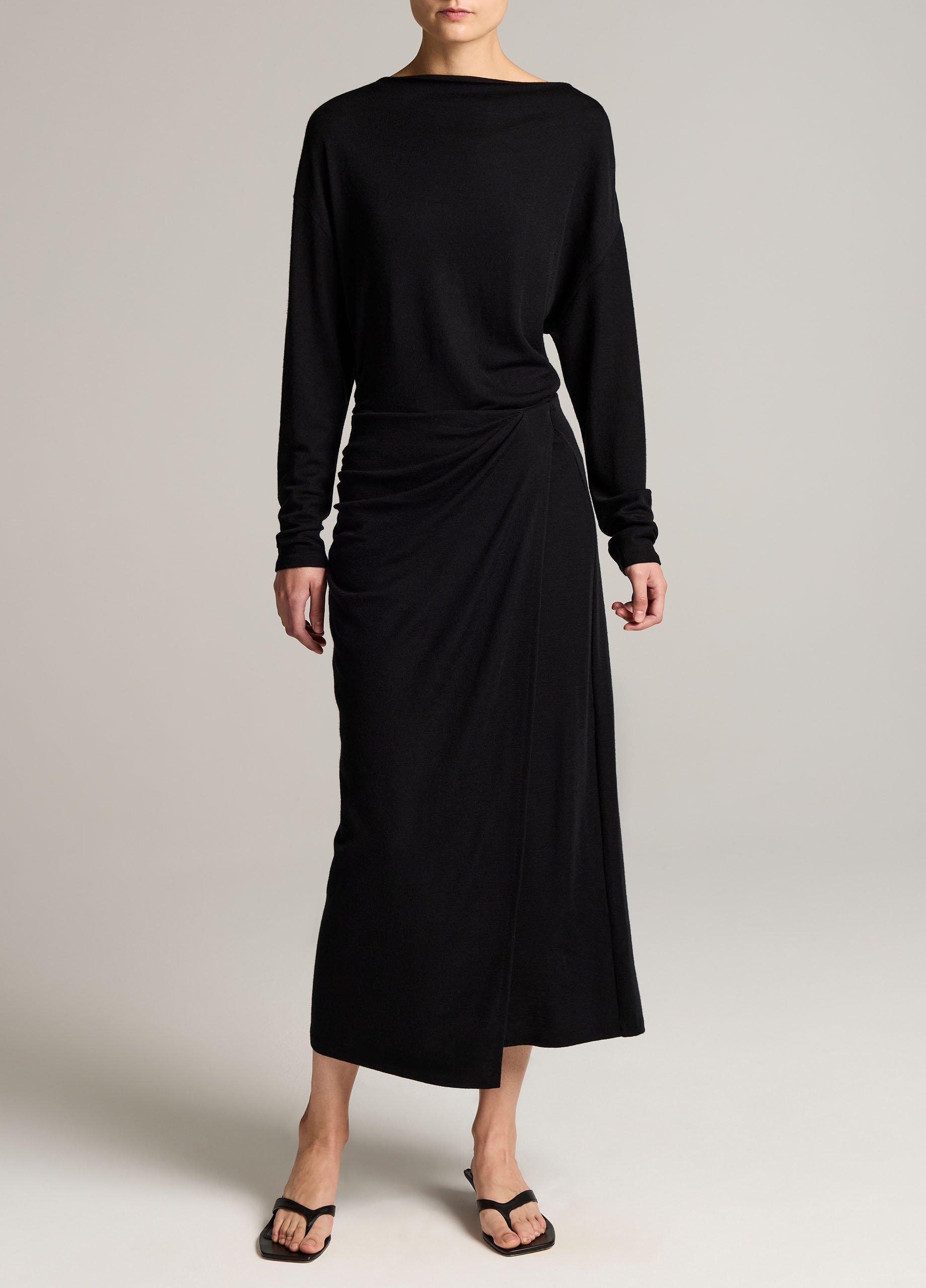 Draped Wool-Blend Slash-Neck Top image number 3