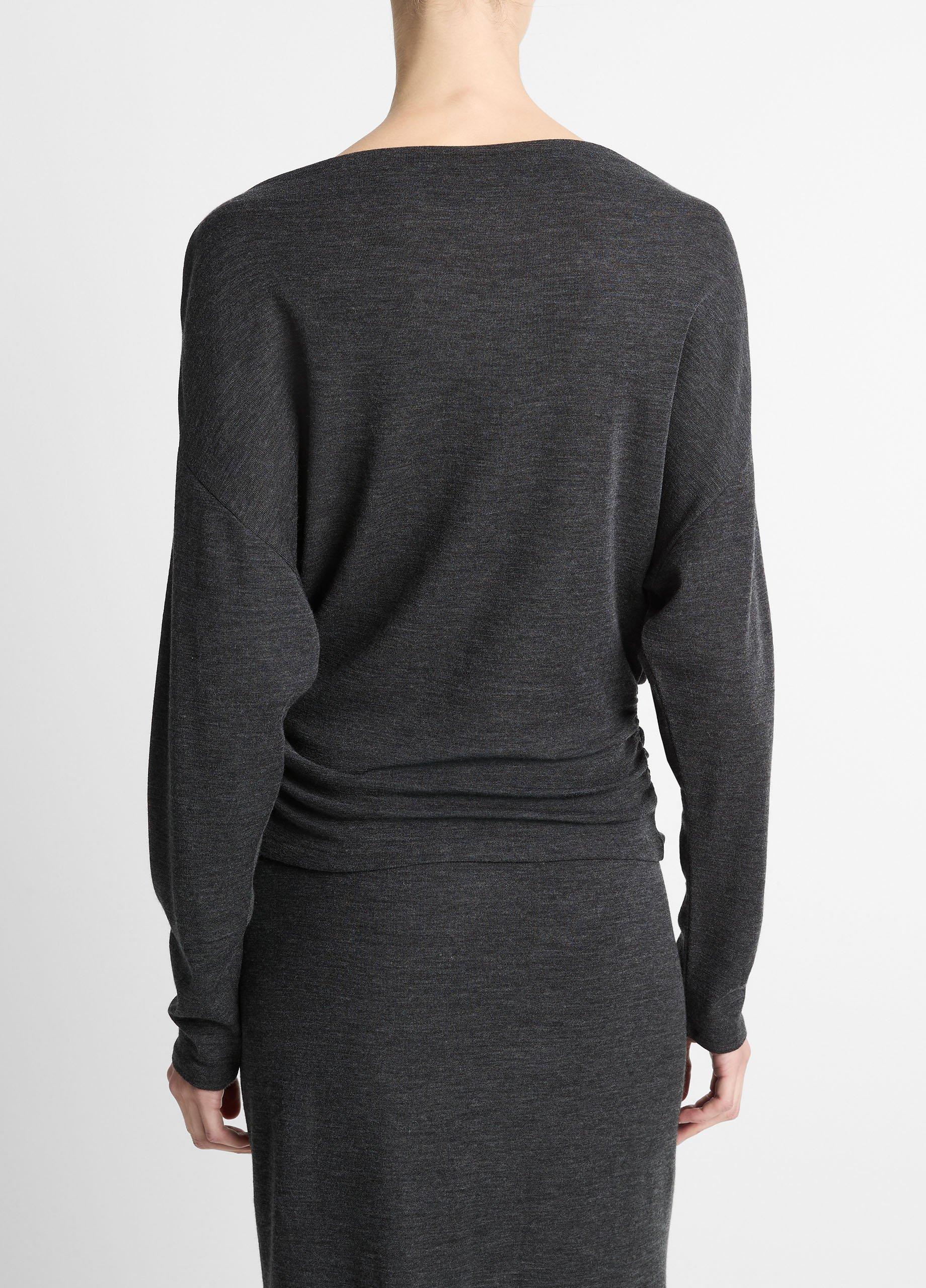 Draped Wool-Blend Slash-Neck Top image number 2
