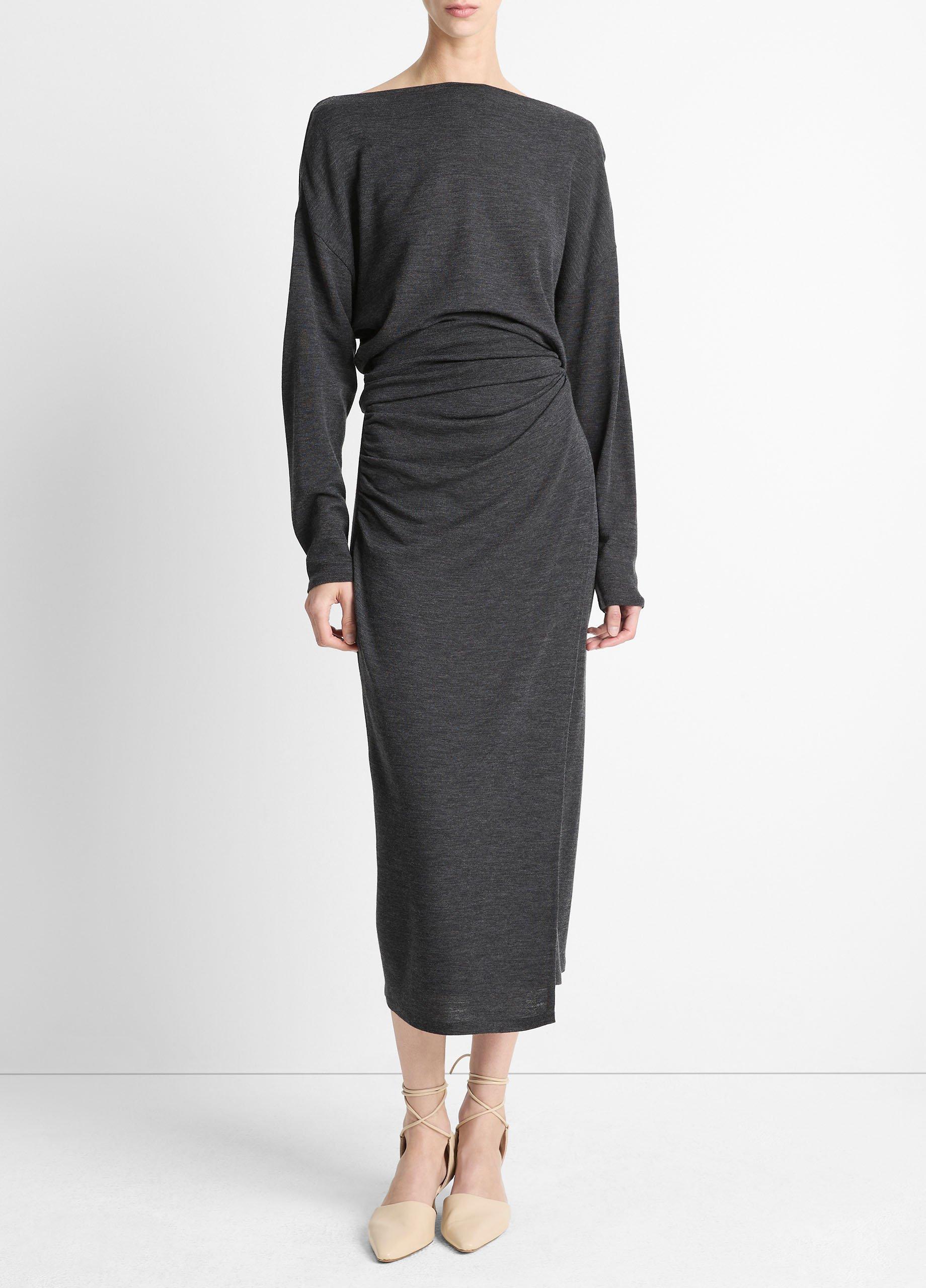 Draped Wool-Blend Slash-Neck Top image number 3