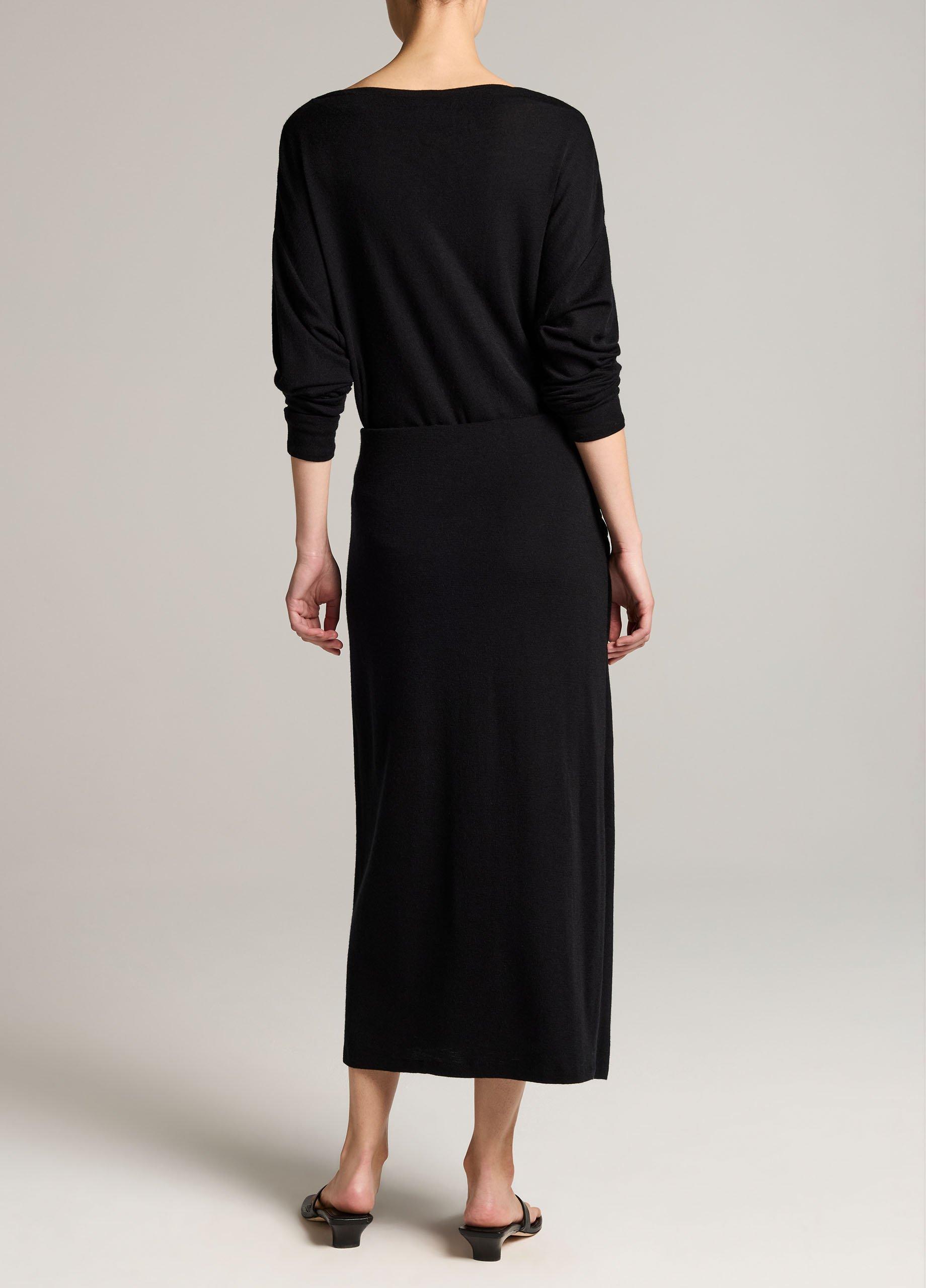 Draped-Waist Wool-Blend Midi Skirt image number 2