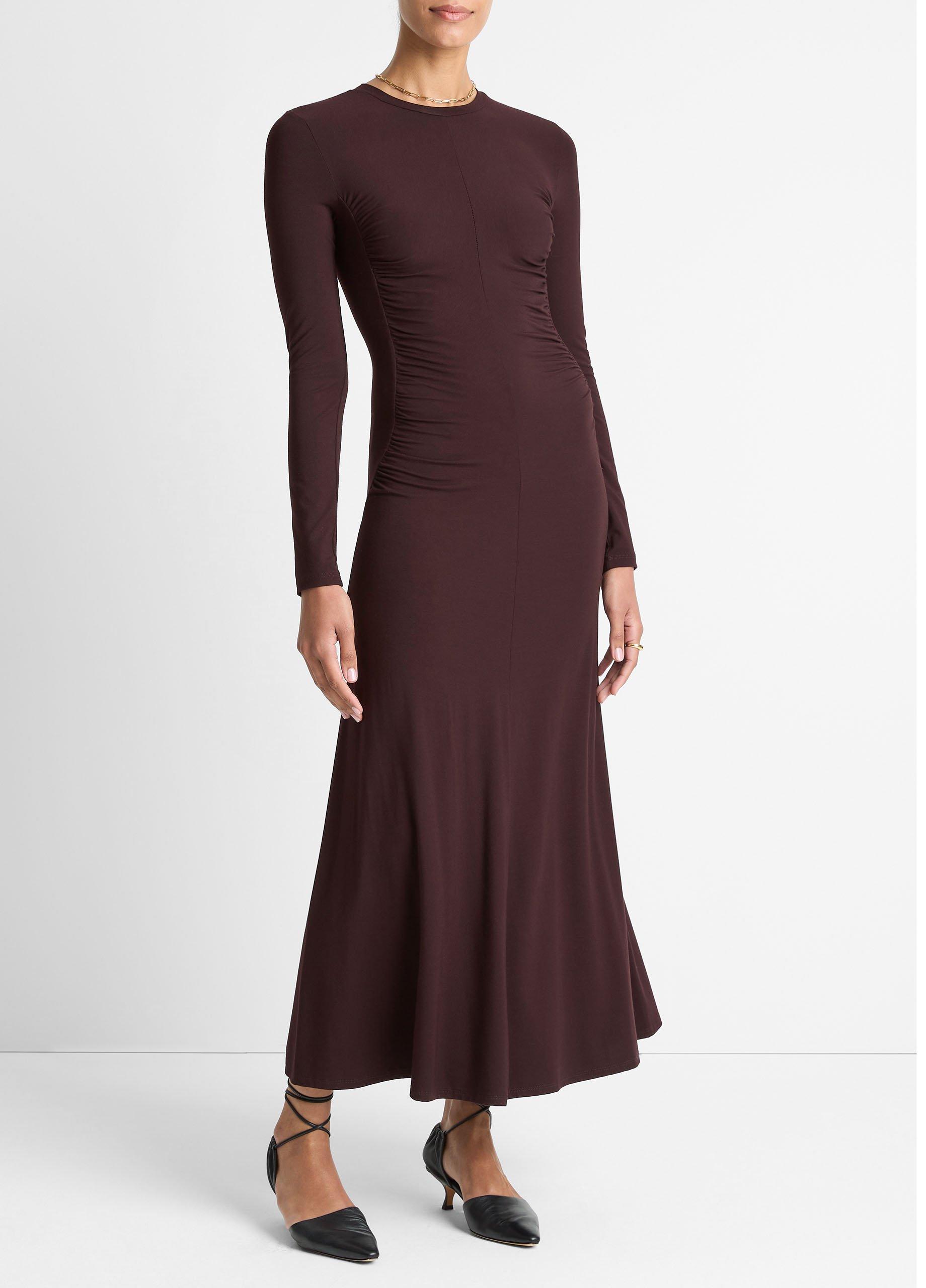 Ruched-Seam Long-Sleeve Dress image number 0