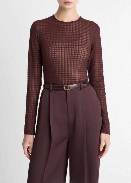 Shadow Grid Long-Sleeve Top