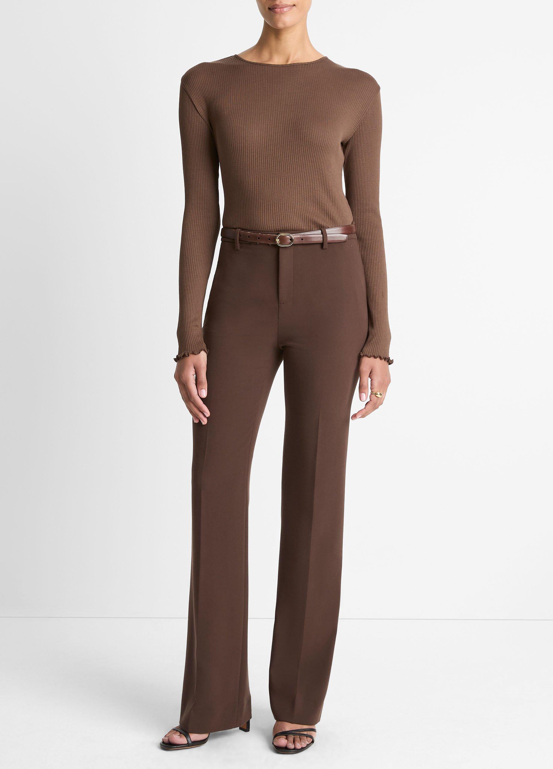 Ruffled-Edge Pima Cotton Long-Sleeve T-Shirt image number 3