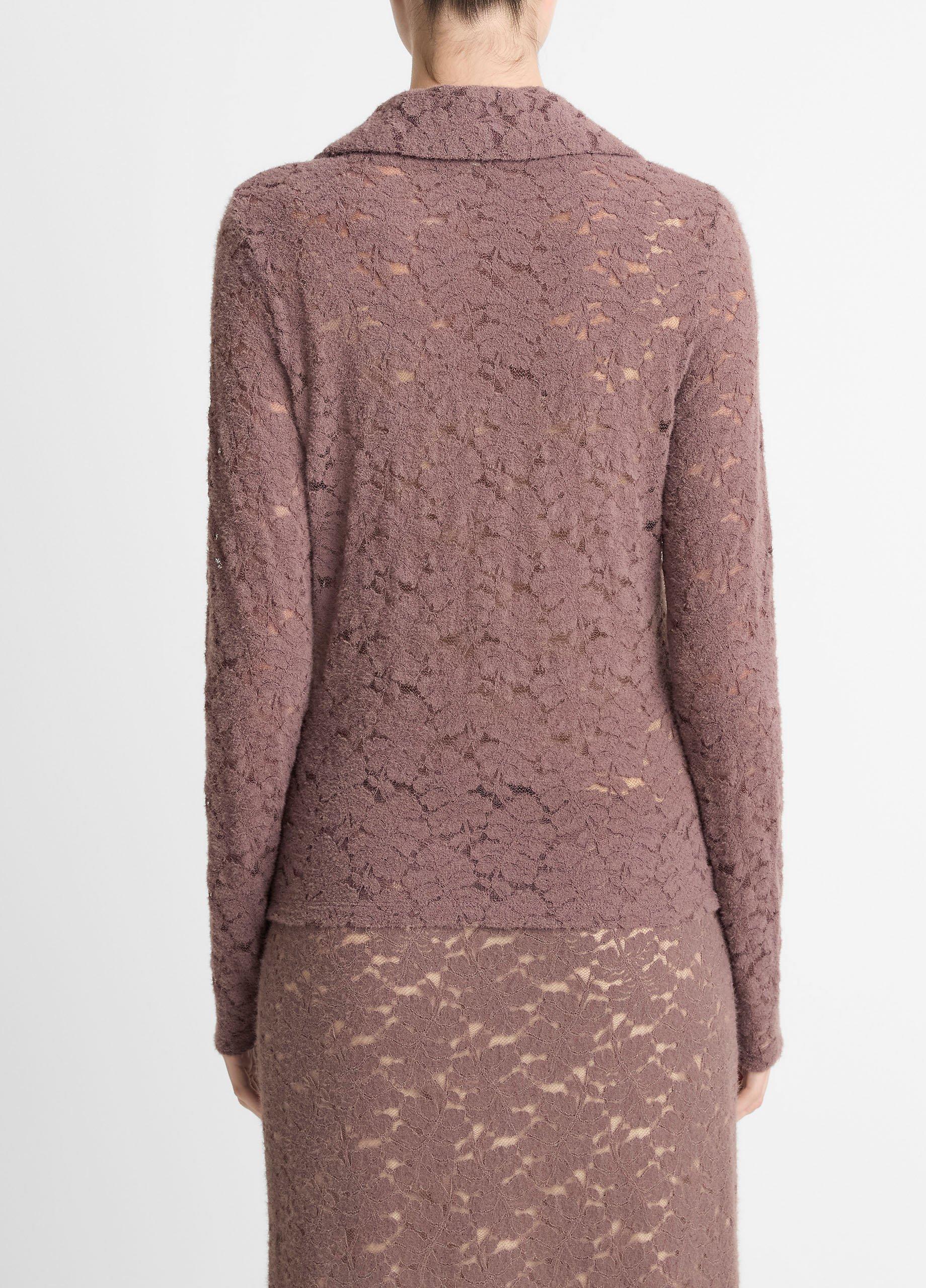 Lace Long-Sleeve Polo Top image number 2
