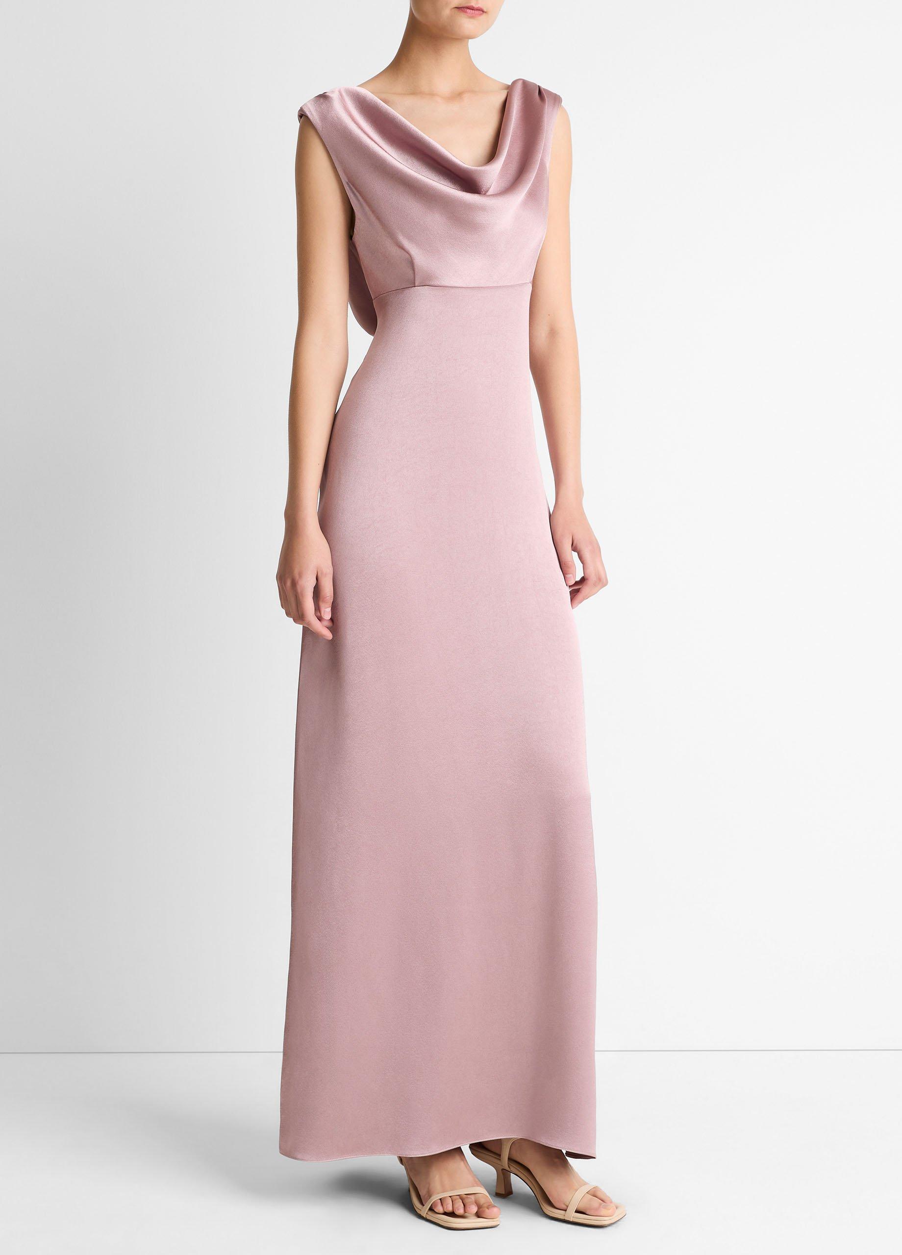 Satin Draped Cowl-Neck Maxi Dress image number 1