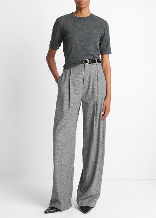Roma Check Italian Wool-Blend High-Waist Trouser