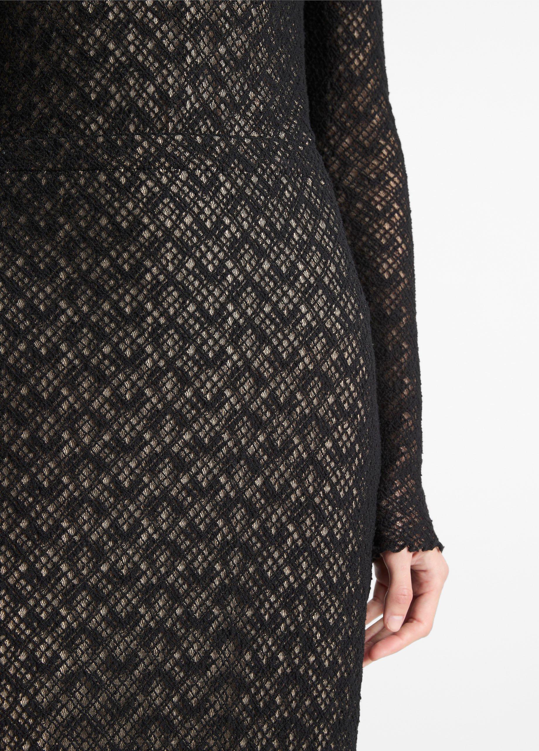 Cotton-Blend Diamond Lace Skirt image number 3