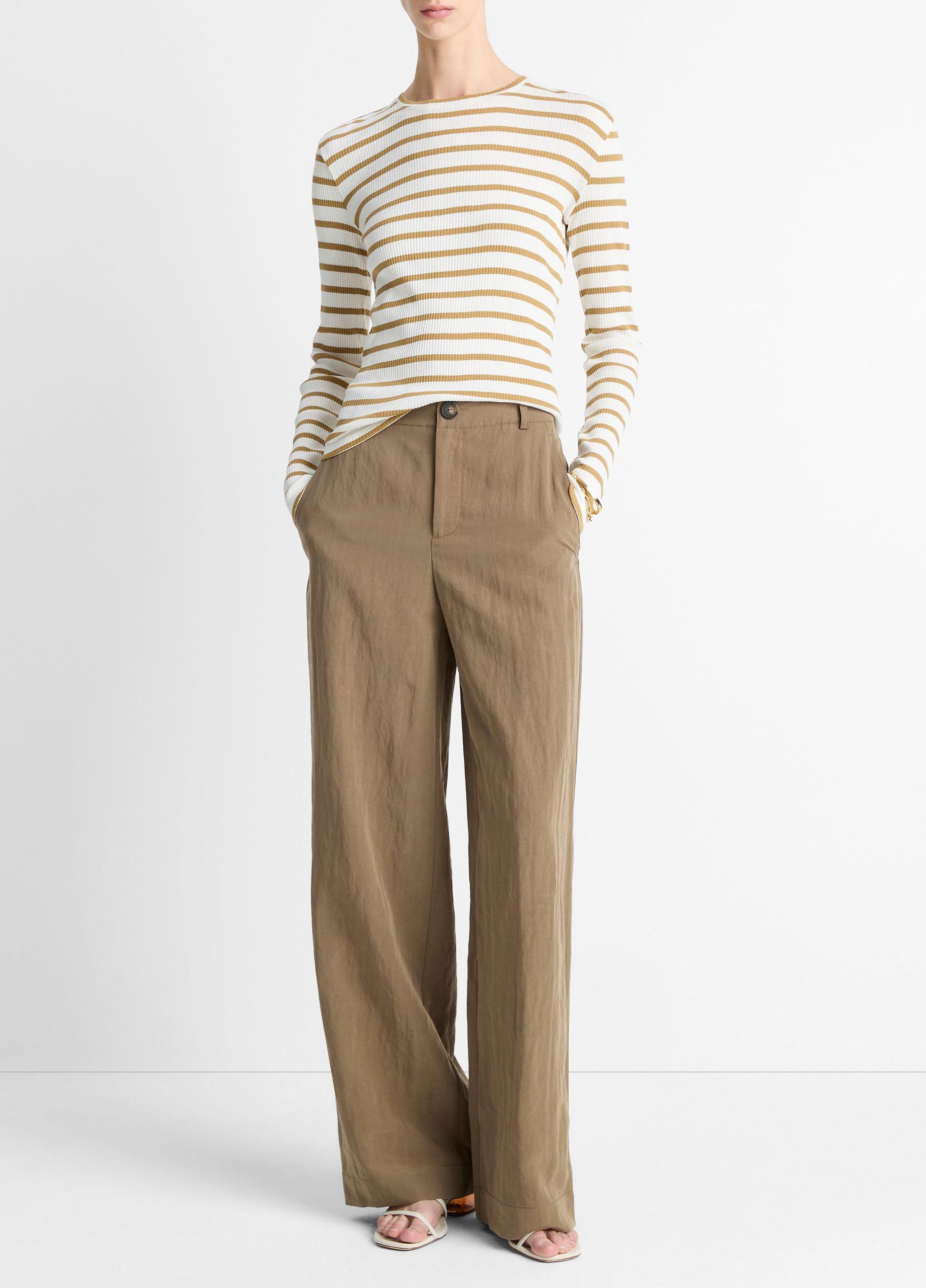 Striped Ribbed Pima Cotton Long-Sleeve T-Shirt image number 3