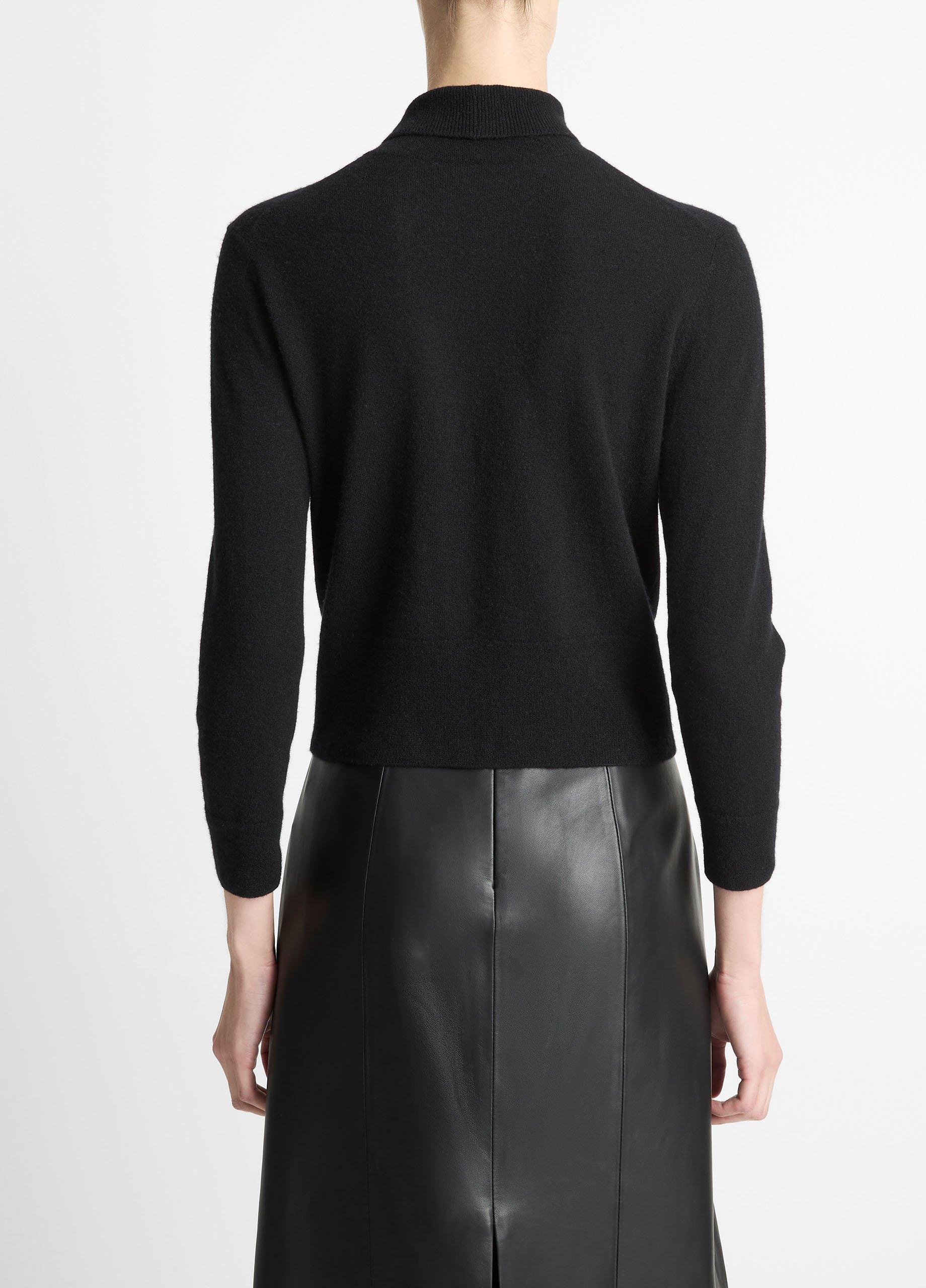 Cashmere-Silk Three-Quarter-Sleeve Mock-Neck Sweater image number 2