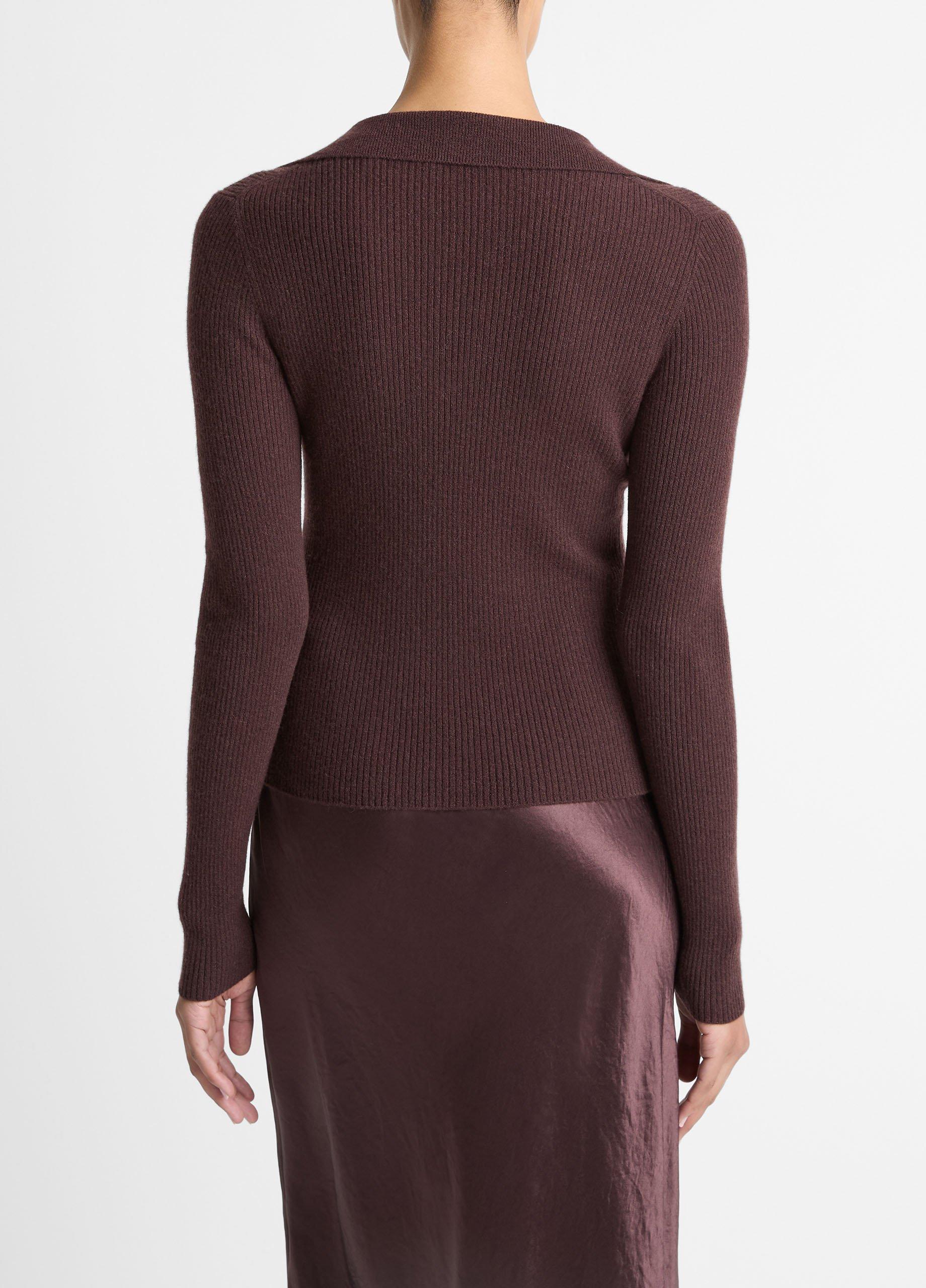 Ribbed Cashmere-Silk Polo Sweater image number 2