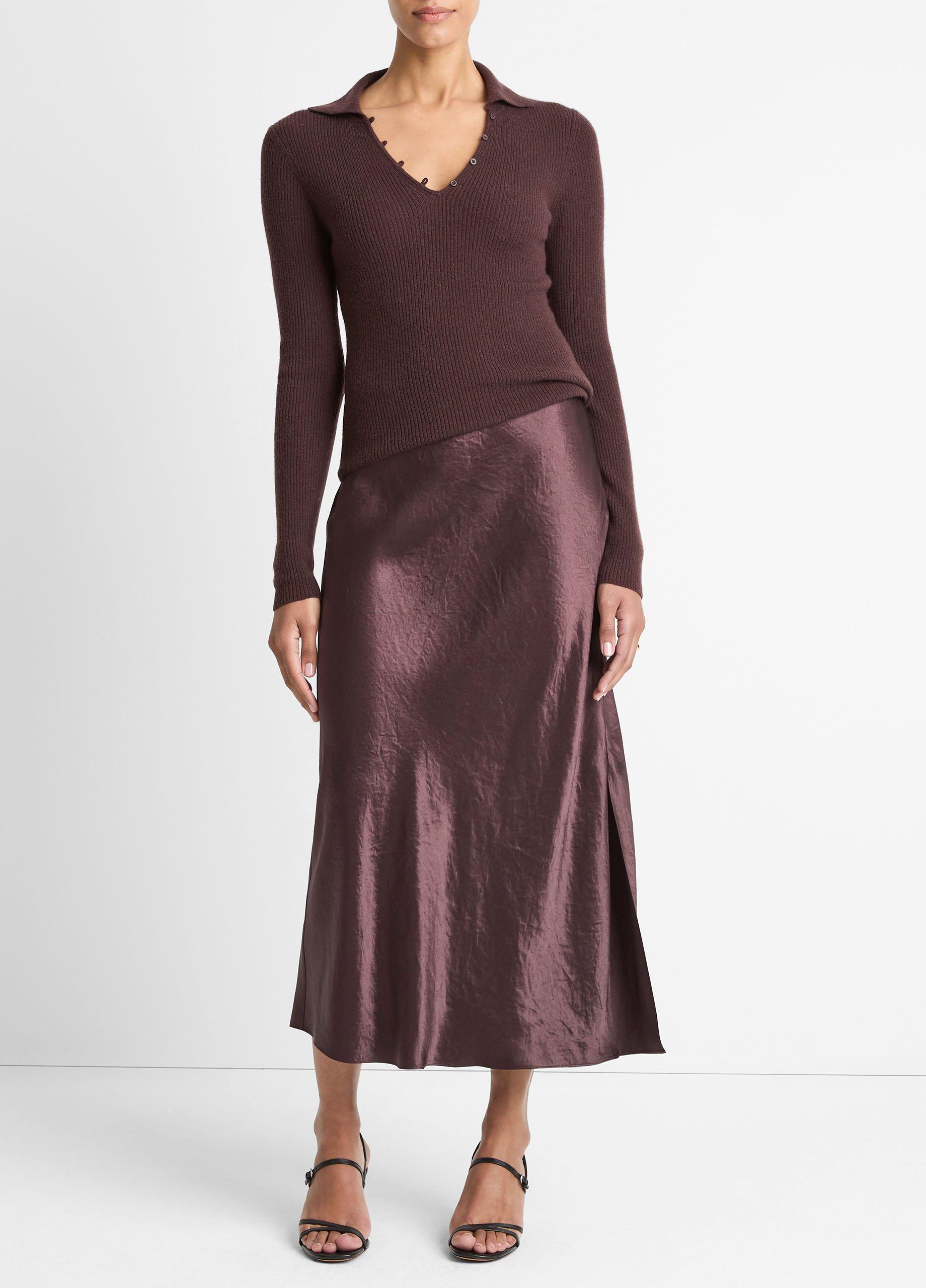 Ribbed Cashmere-Silk Polo Sweater image number 3