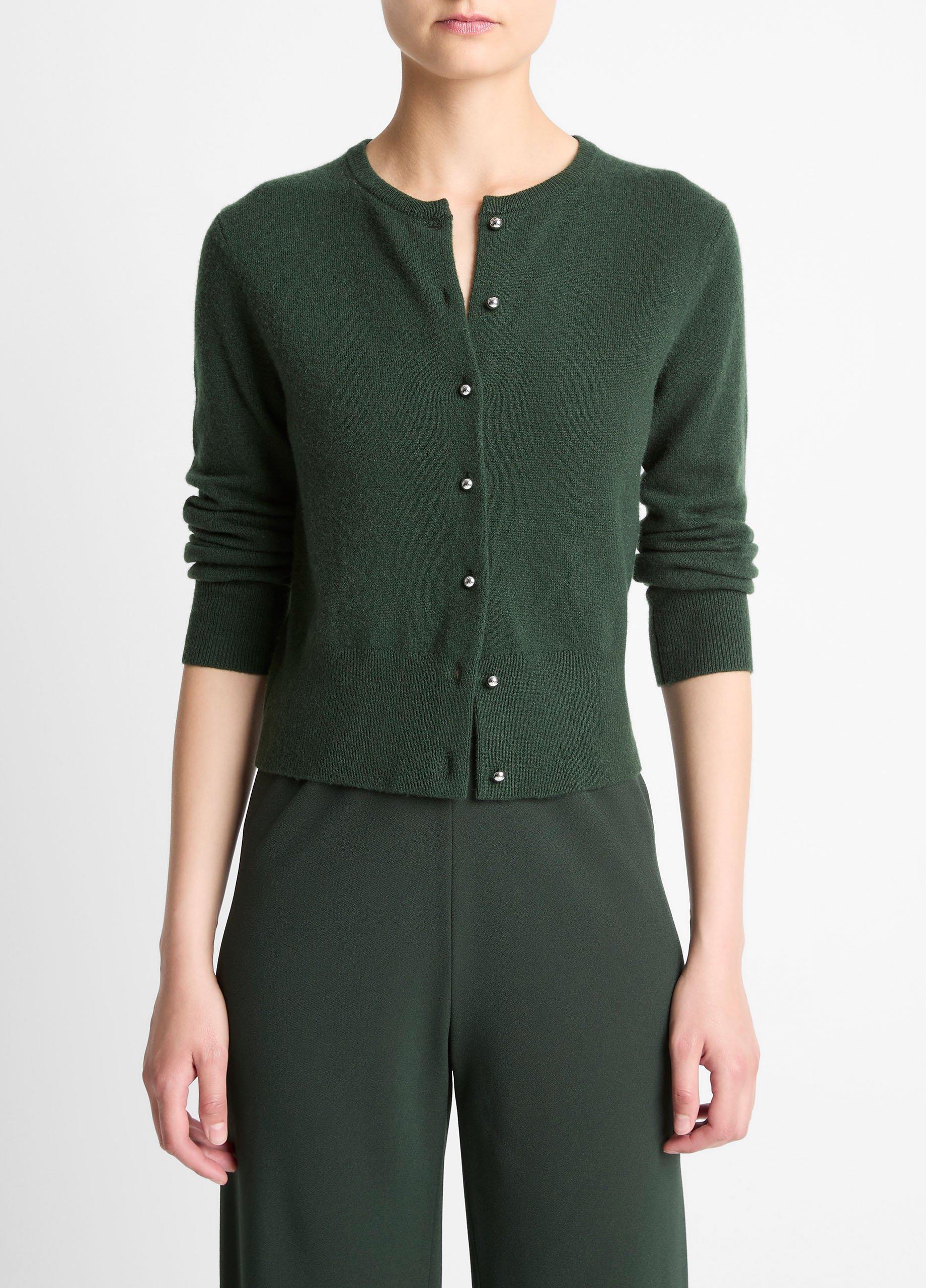 Metal-Button Wool & Cashmere-Blend Cardigan in Cardigans | Vince