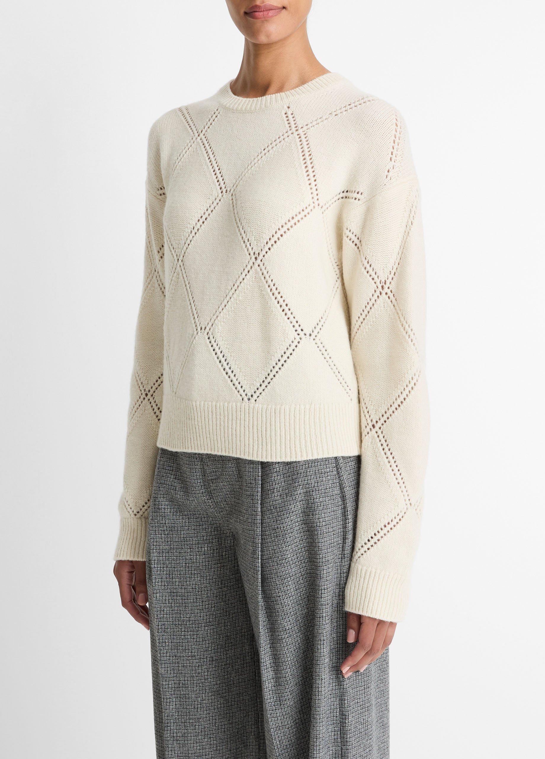 Textured Argyle Italian Wool Sweater image number 1