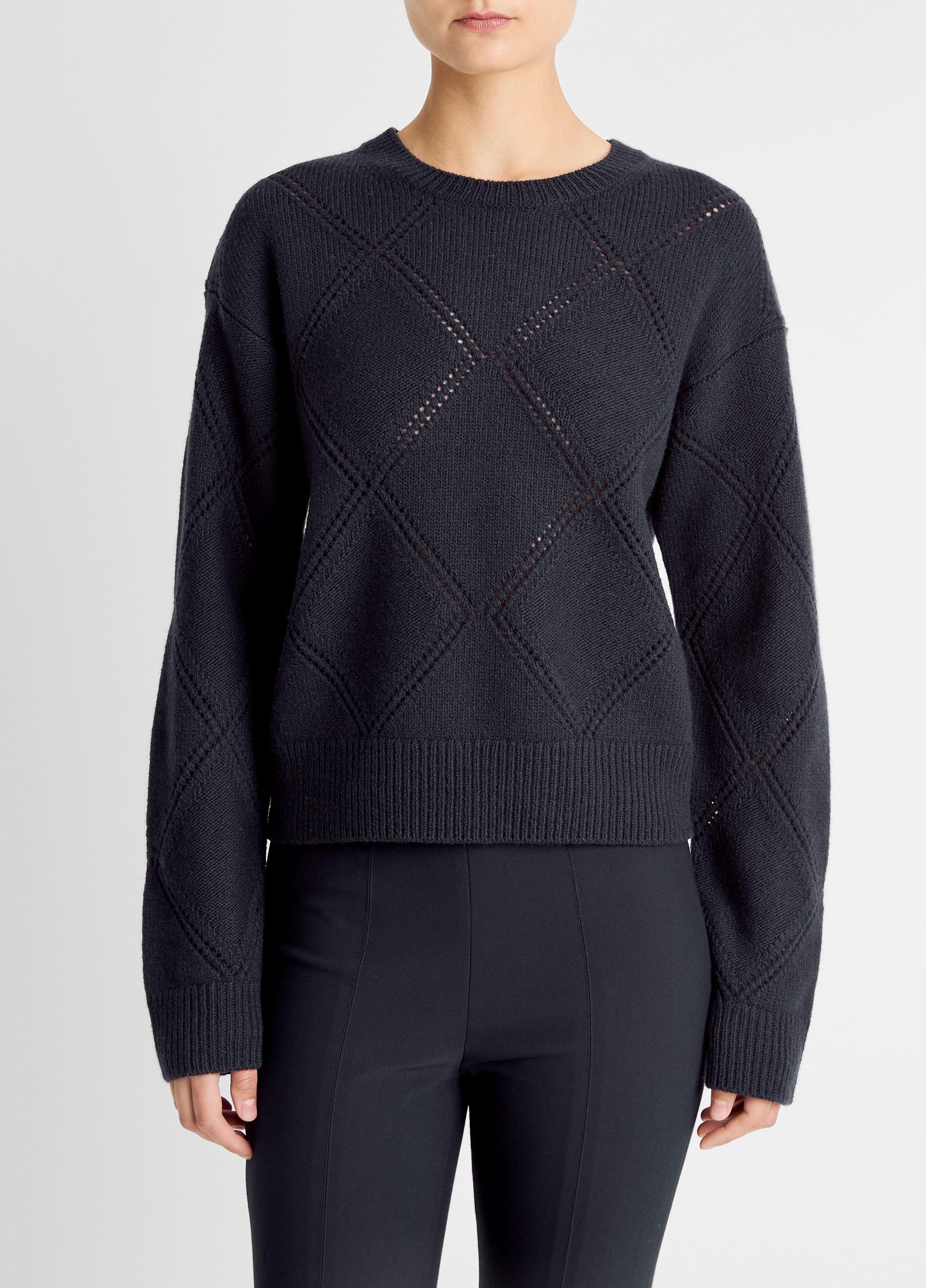 Textured Argyle Italian Wool Sweater image number 0