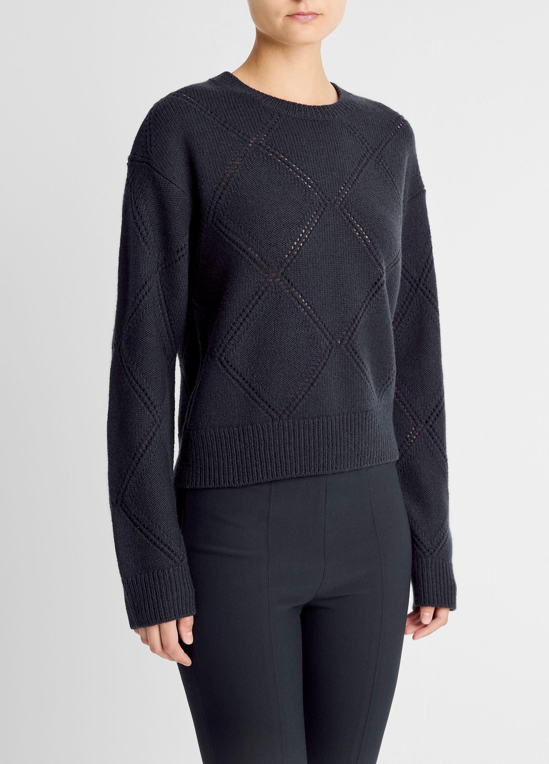 Textured Argyle Italian Wool Sweater image number 1