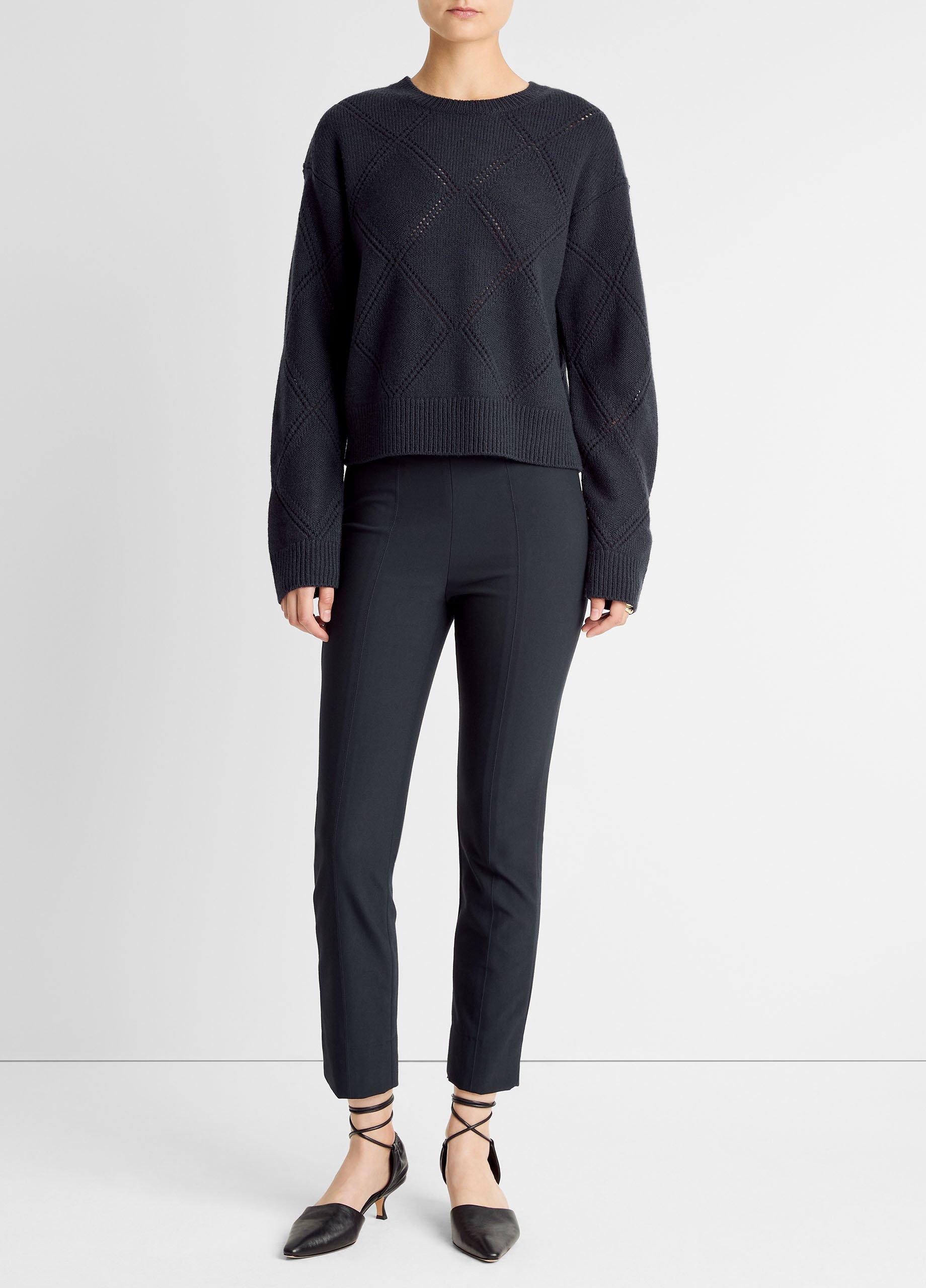 Textured Argyle Italian Wool Sweater image number 3