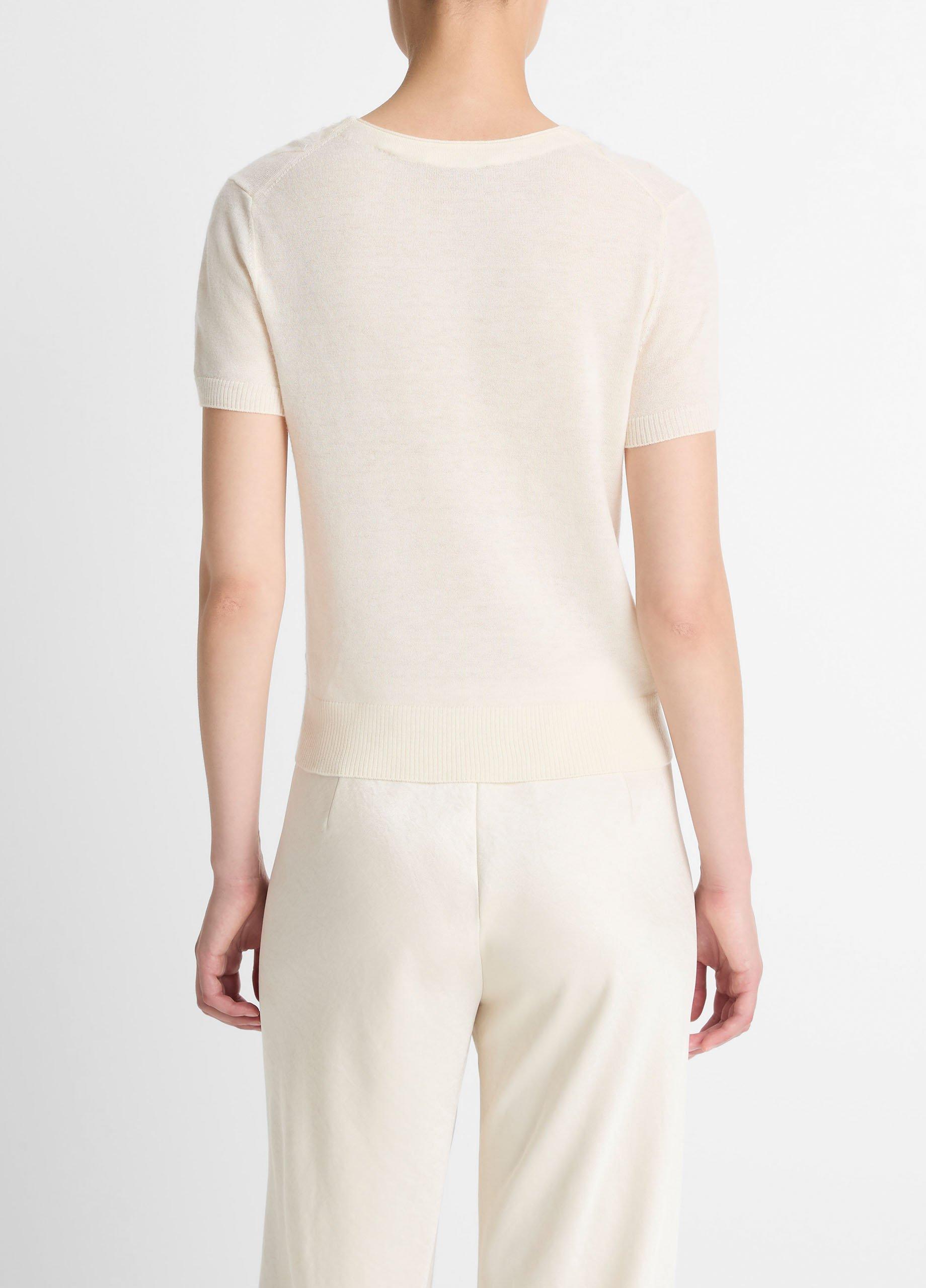 Hand-Cut Argyle Wool-Blend Short-Sleeve Sweater image number 2