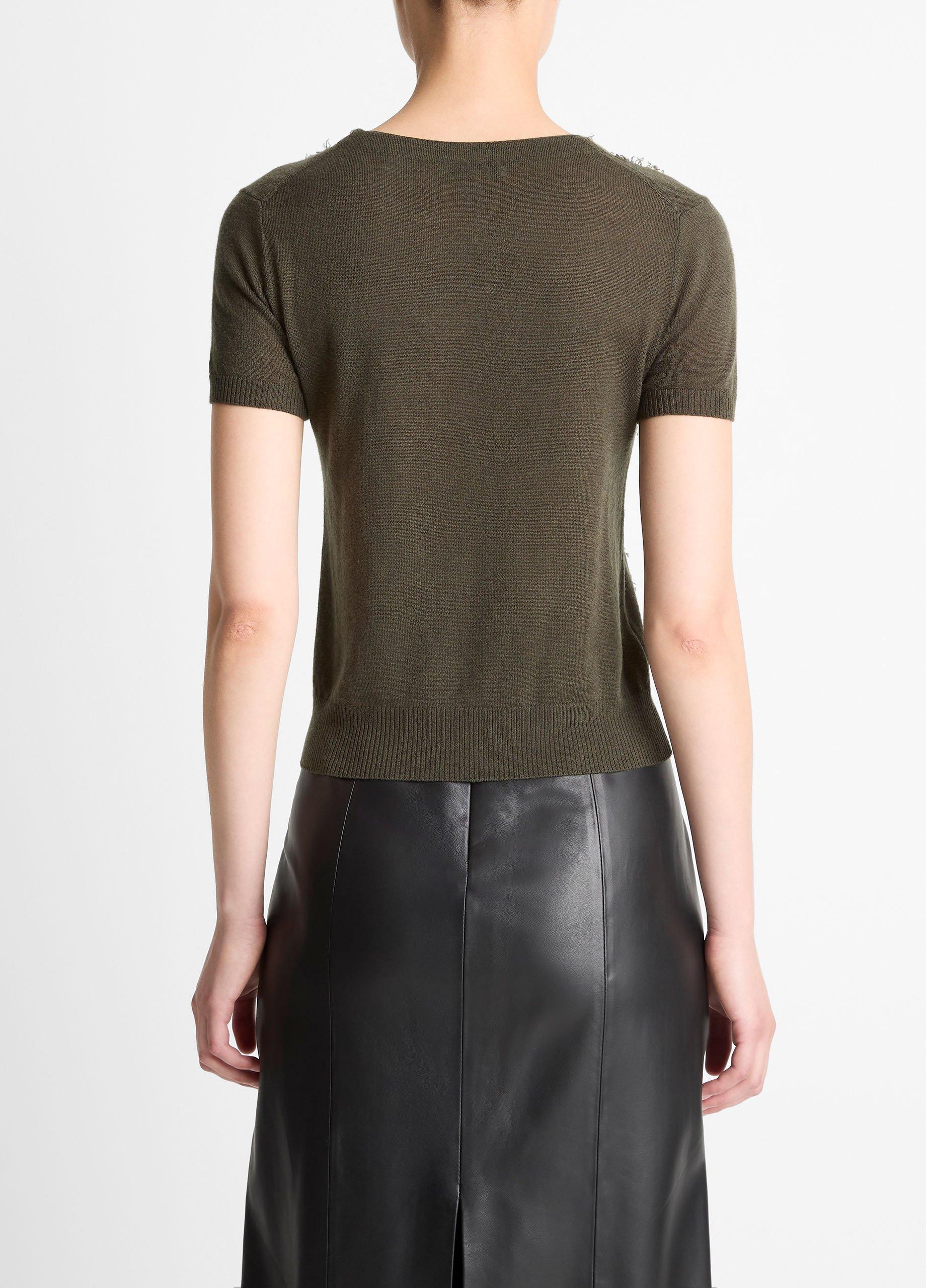 Hand-Cut Argyle Wool-Blend Short-Sleeve Sweater image number 2