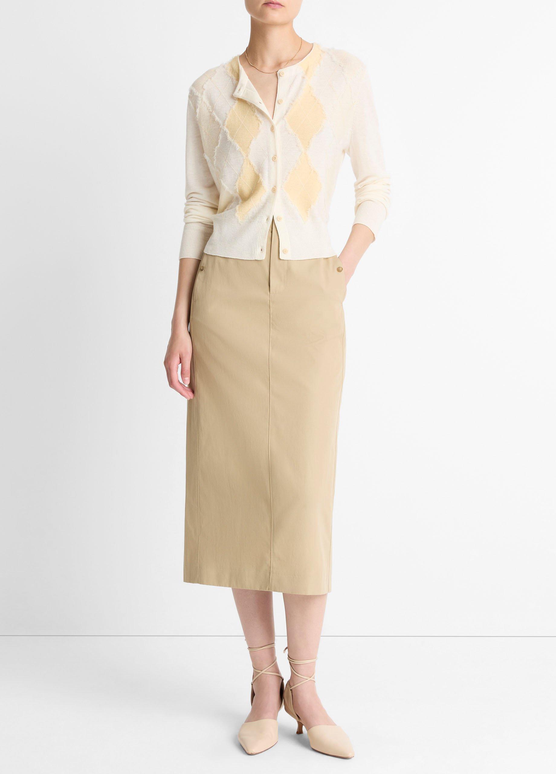 Hand-Cut Argyle Wool-Blend Cardigan image number 3