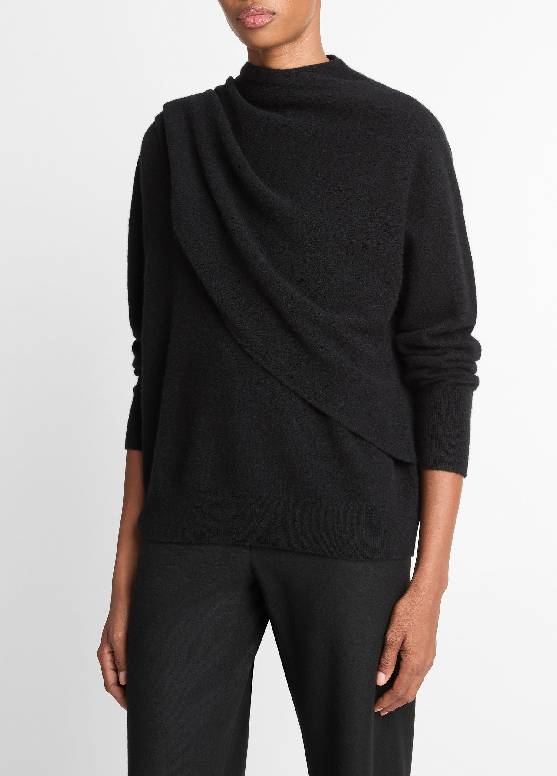 Draped-Shawl Wool-Cashmere Sweater image number 1