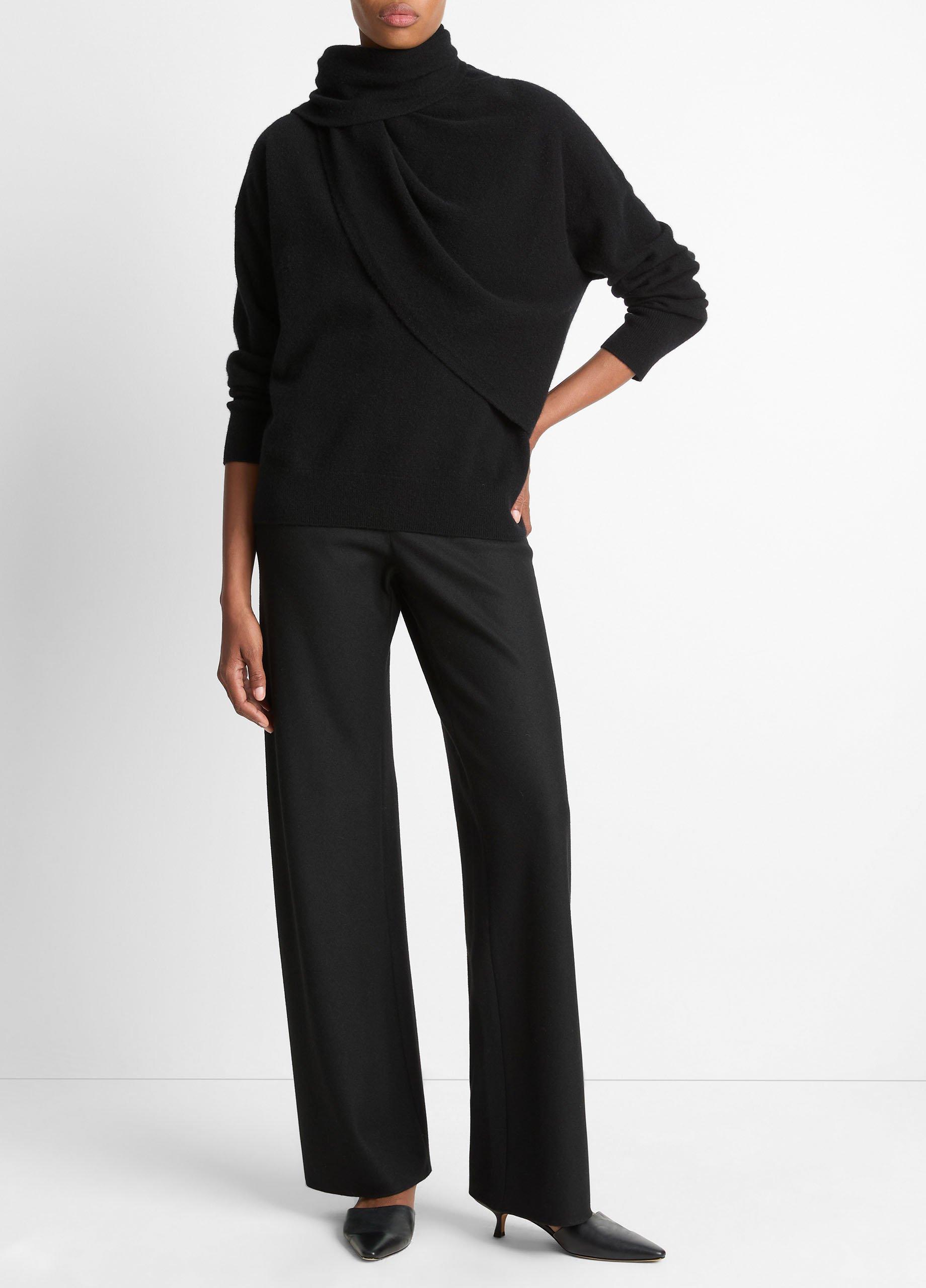 Draped-Shawl Wool-Cashmere Sweater image number 3
