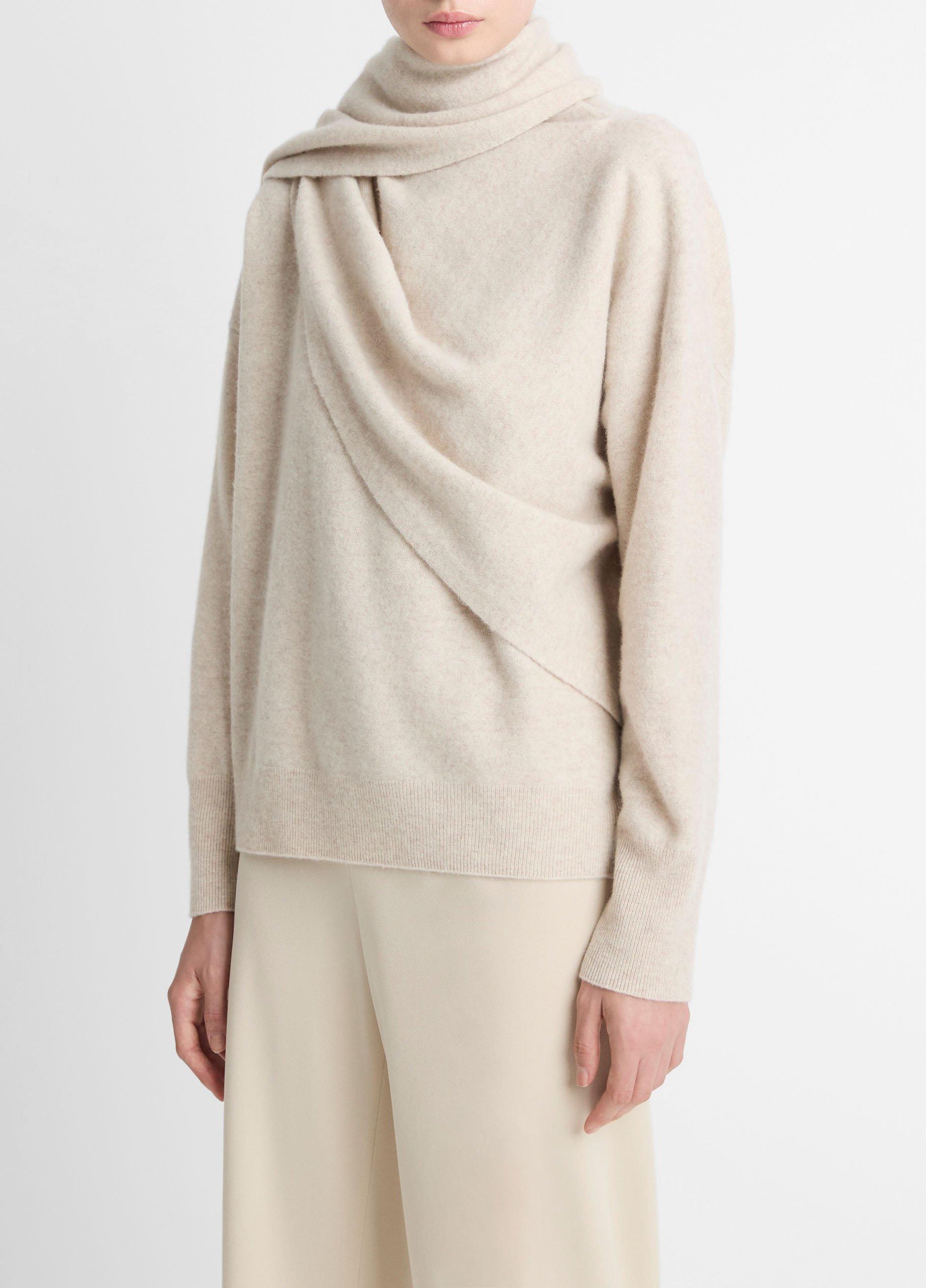 Draped-Shawl Wool-Cashmere Sweater image number 1
