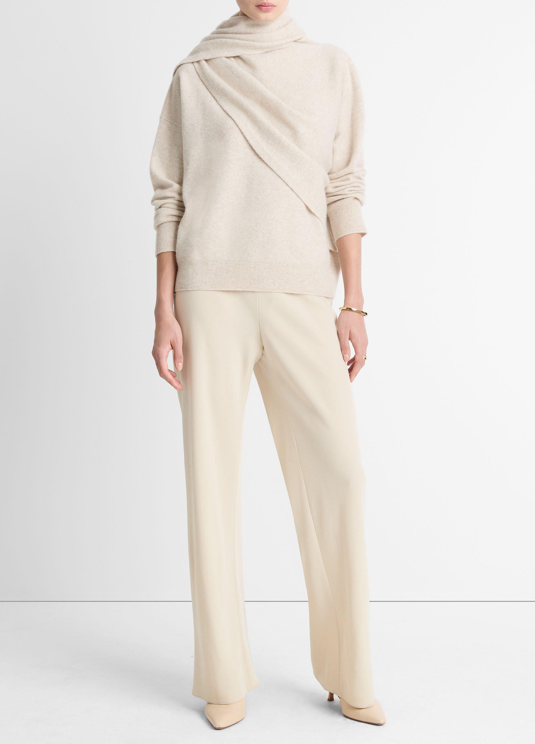 Draped-Shawl Wool-Cashmere Sweater image number 3