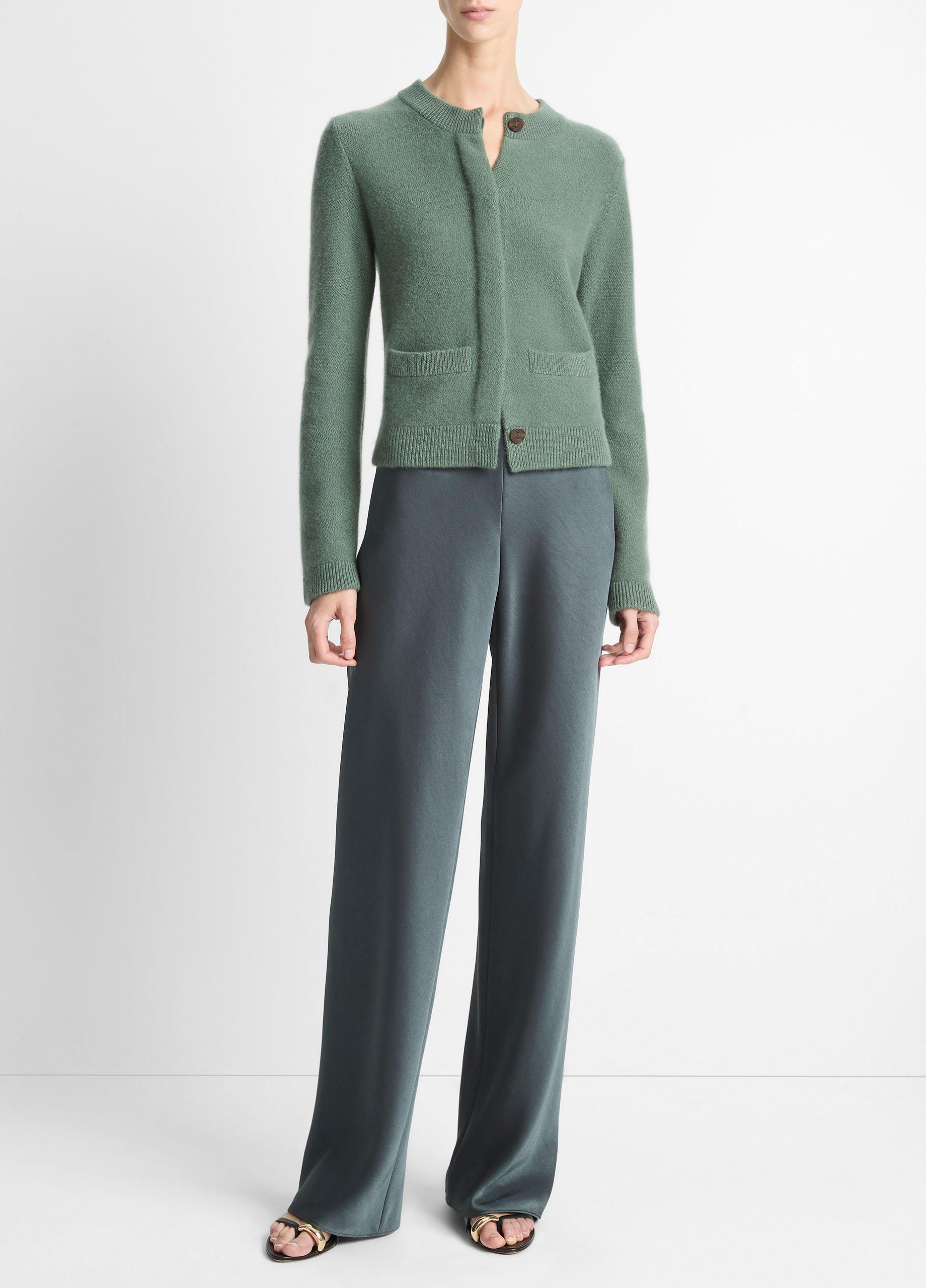 Plush Cashmere Shrunken Cardigan image number 3