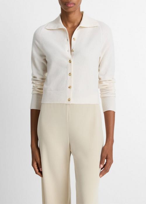 Wool & Cashmere-Blend Polo Cardigan