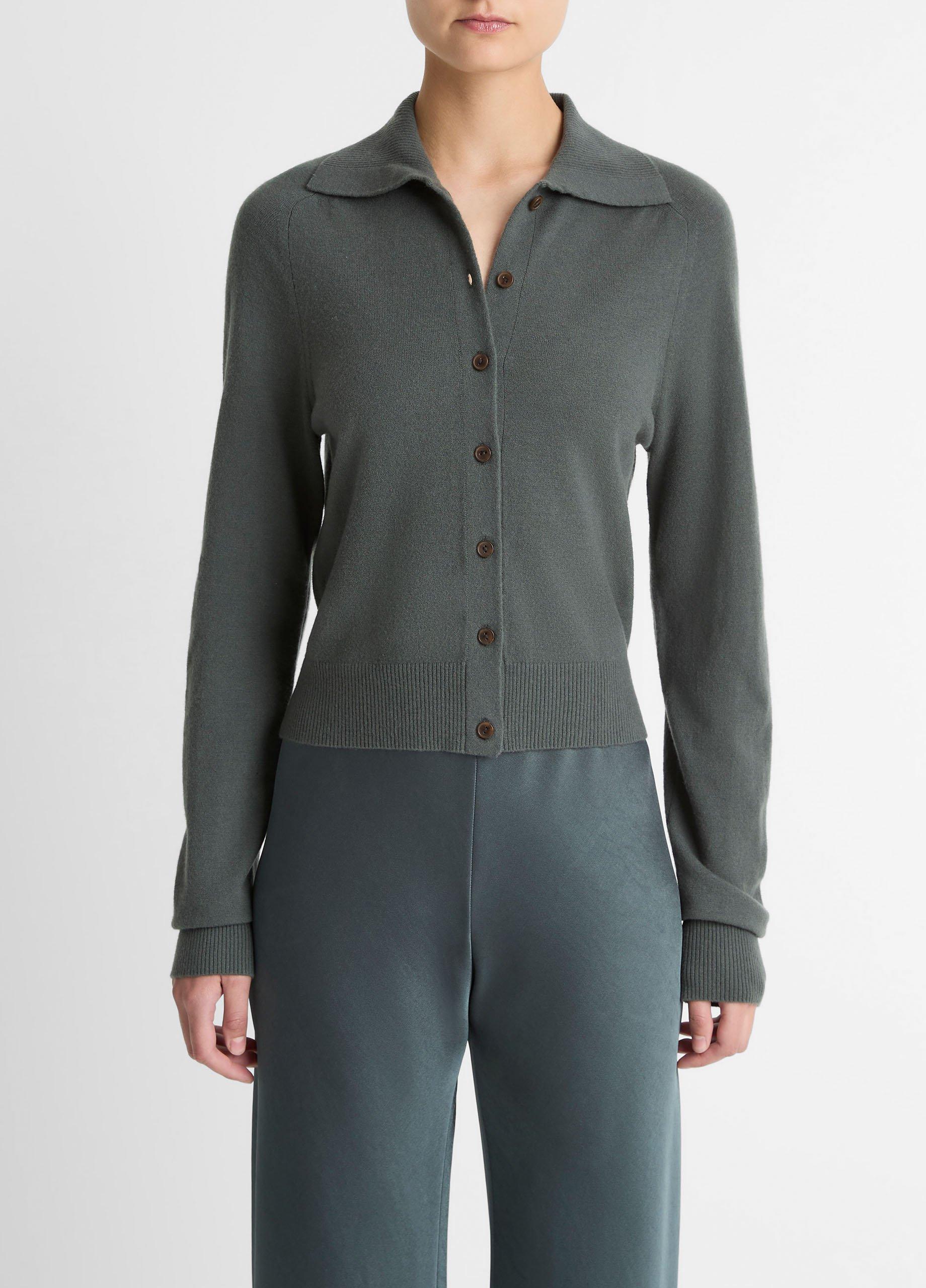 Wool & Cashmere-Blend Polo Cardigan image number 0