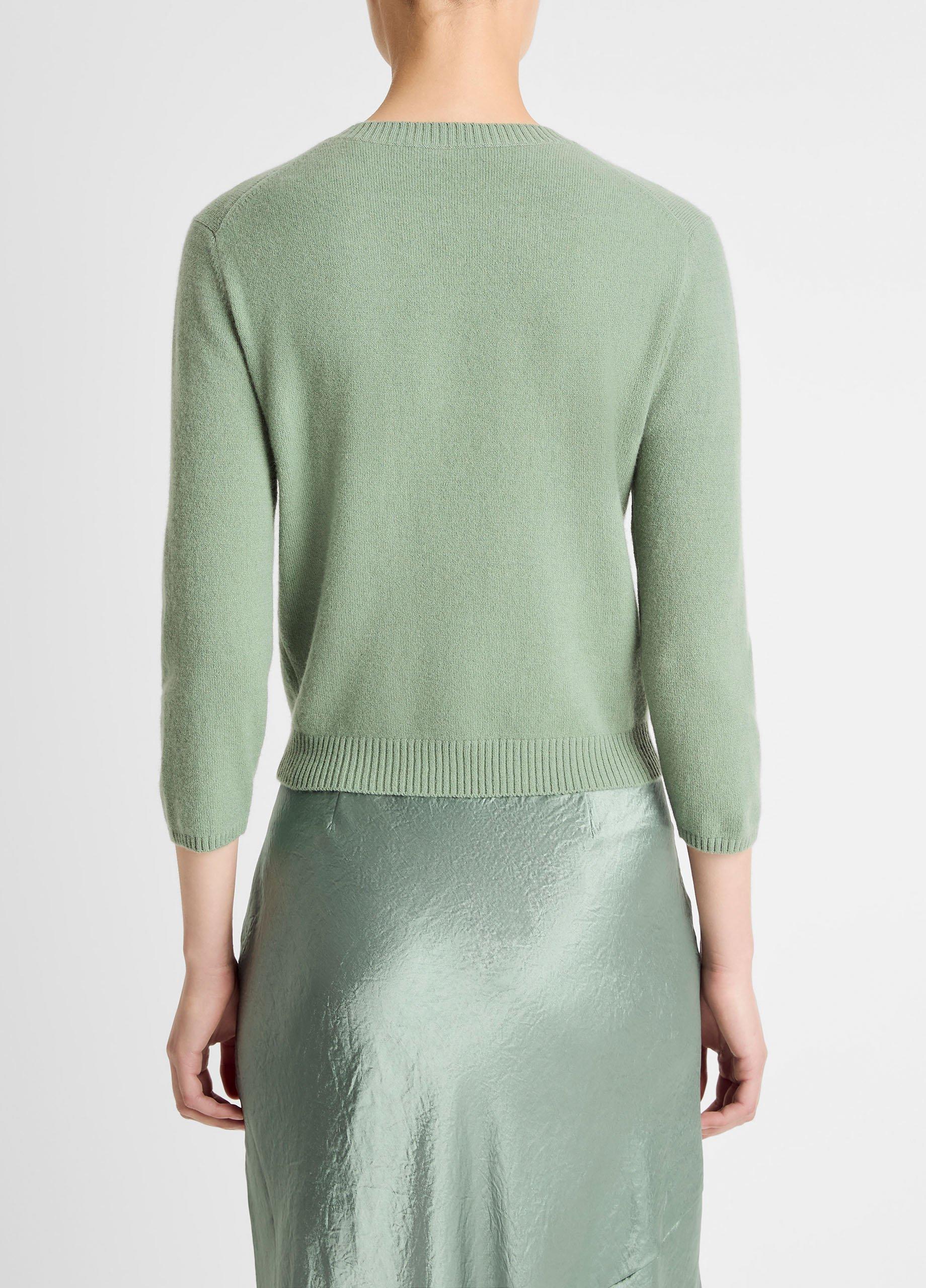 Wool & Cashmere-Blend Three-Quarter-Sleeve V-Neck Sweater image number 2