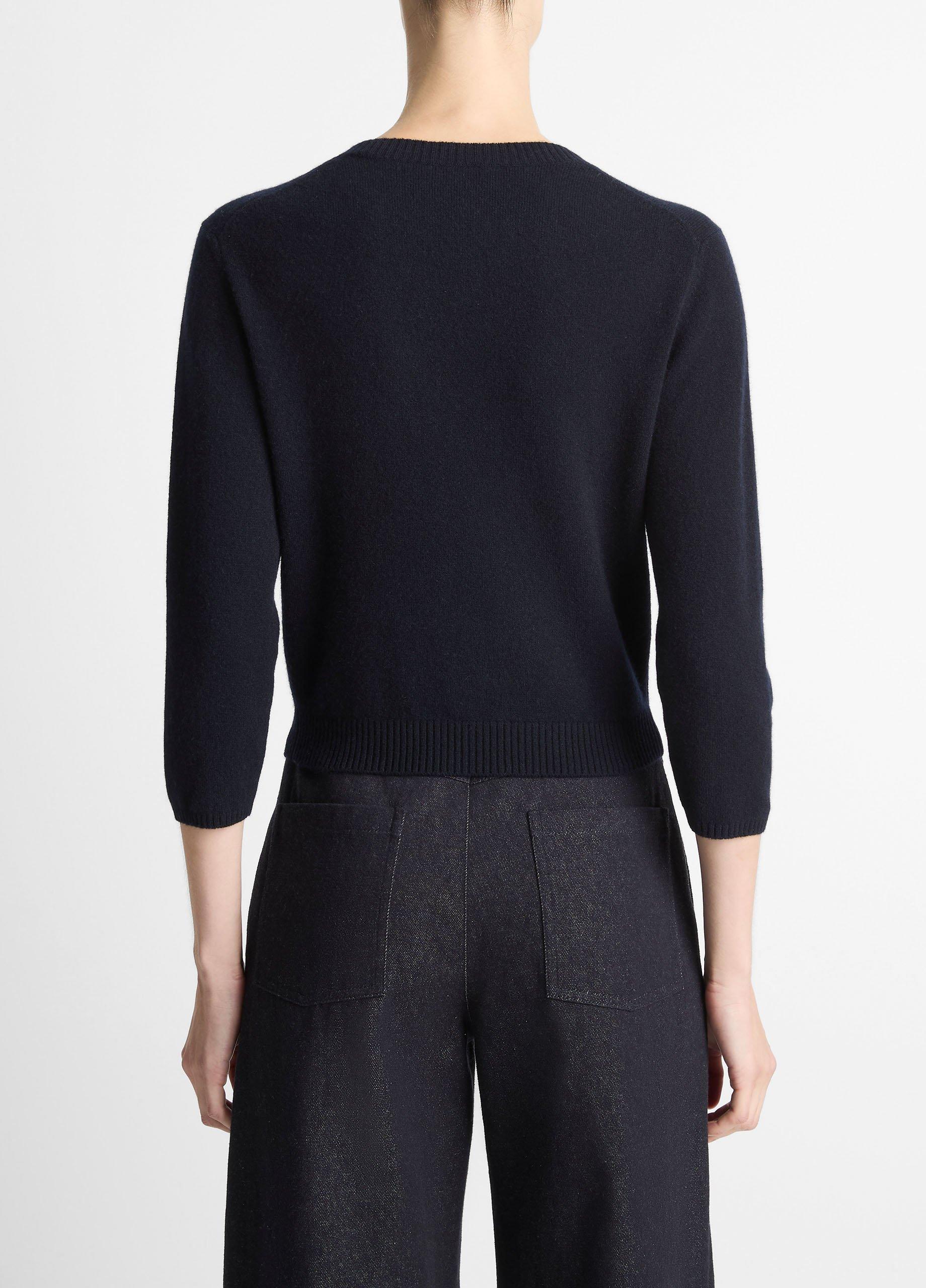 Wool & Cashmere-Blend Three-Quarter-Sleeve V-Neck Sweater image number 2