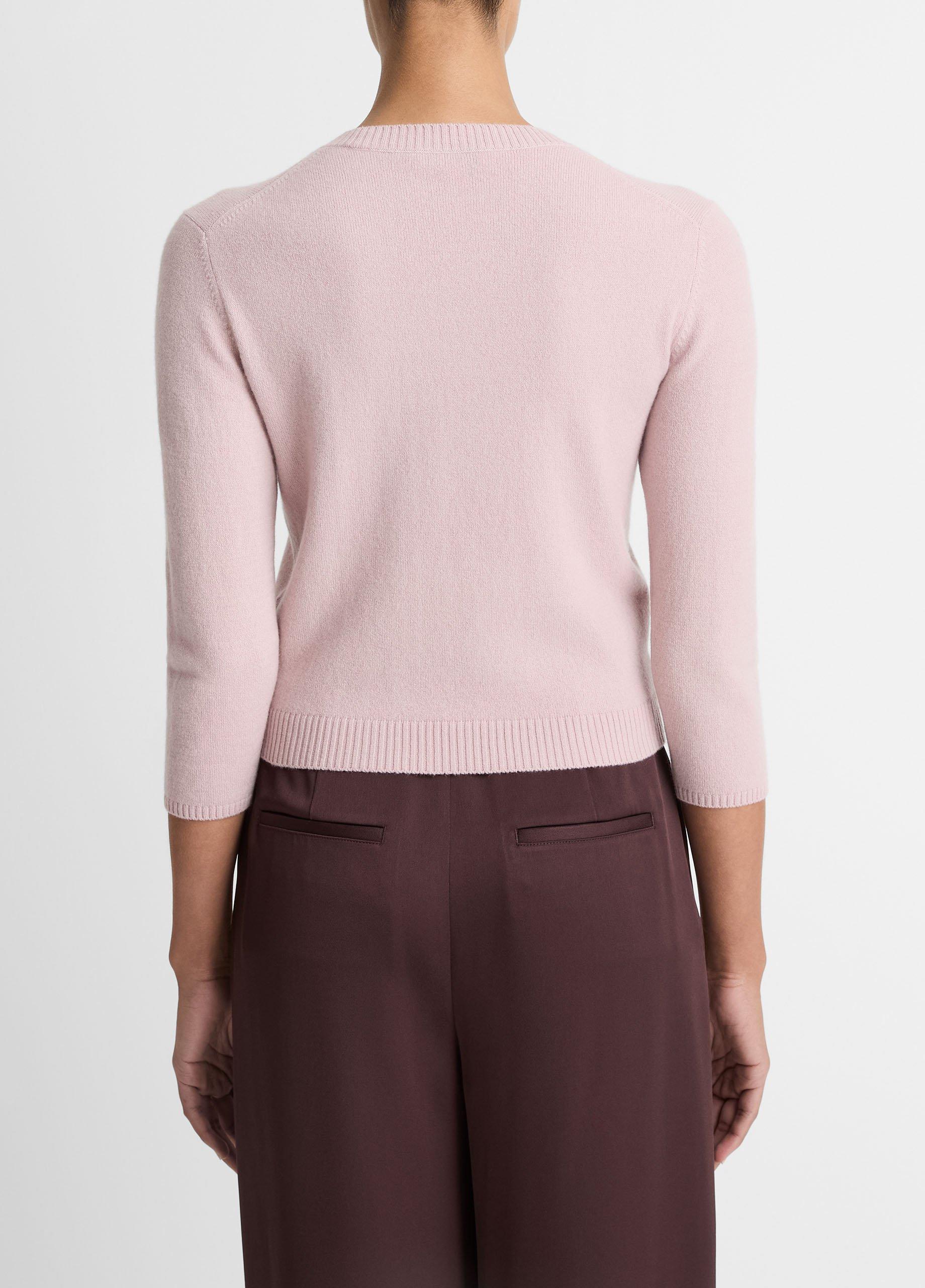 Wool & Cashmere-Blend Three-Quarter-Sleeve V-Neck Sweater image number 2
