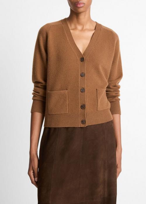 Wool & Cashmere-Blend Pocket V-Neck Cardigan