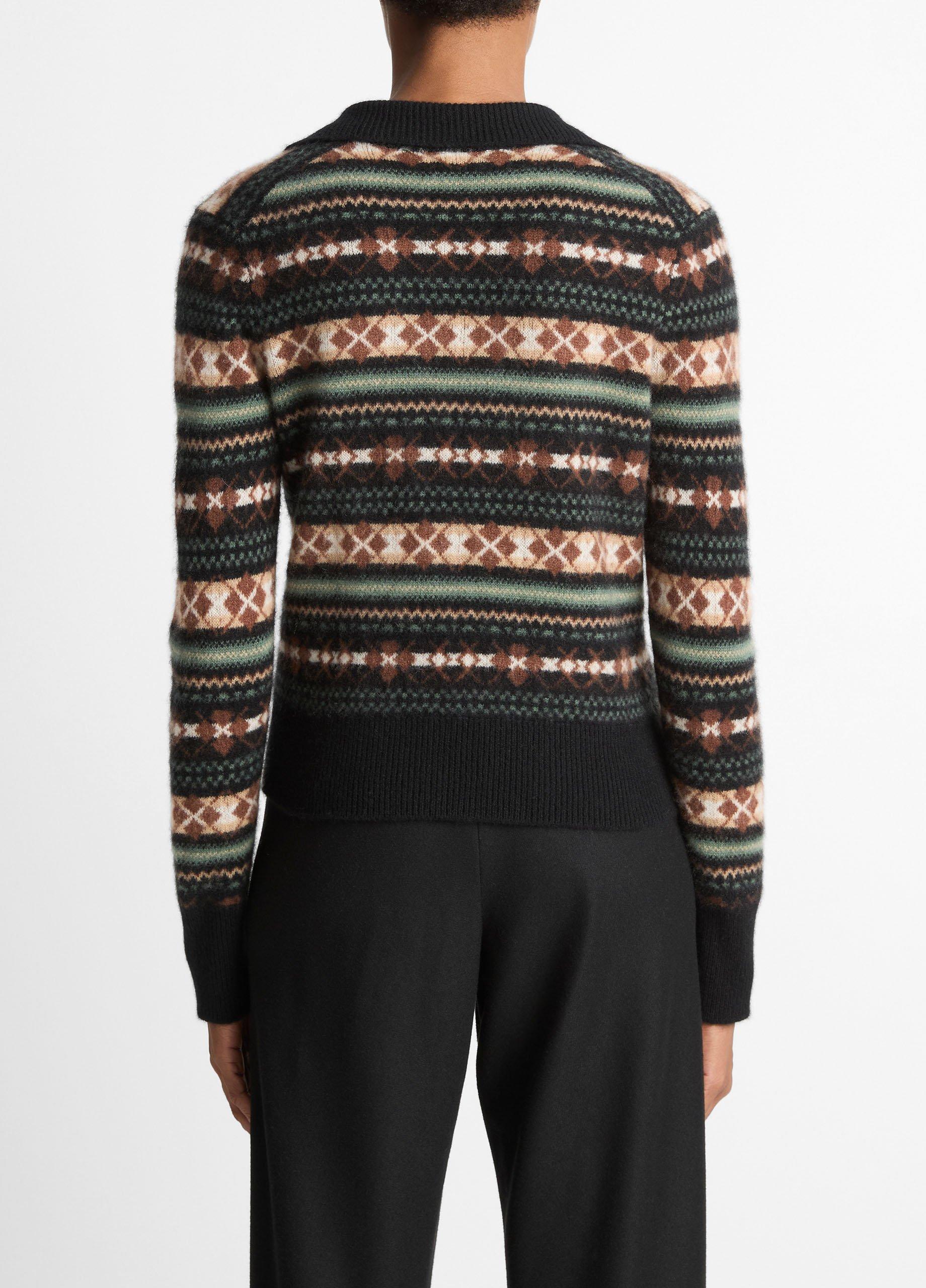 Fair Isle Cashmere Polo Sweater image number 2