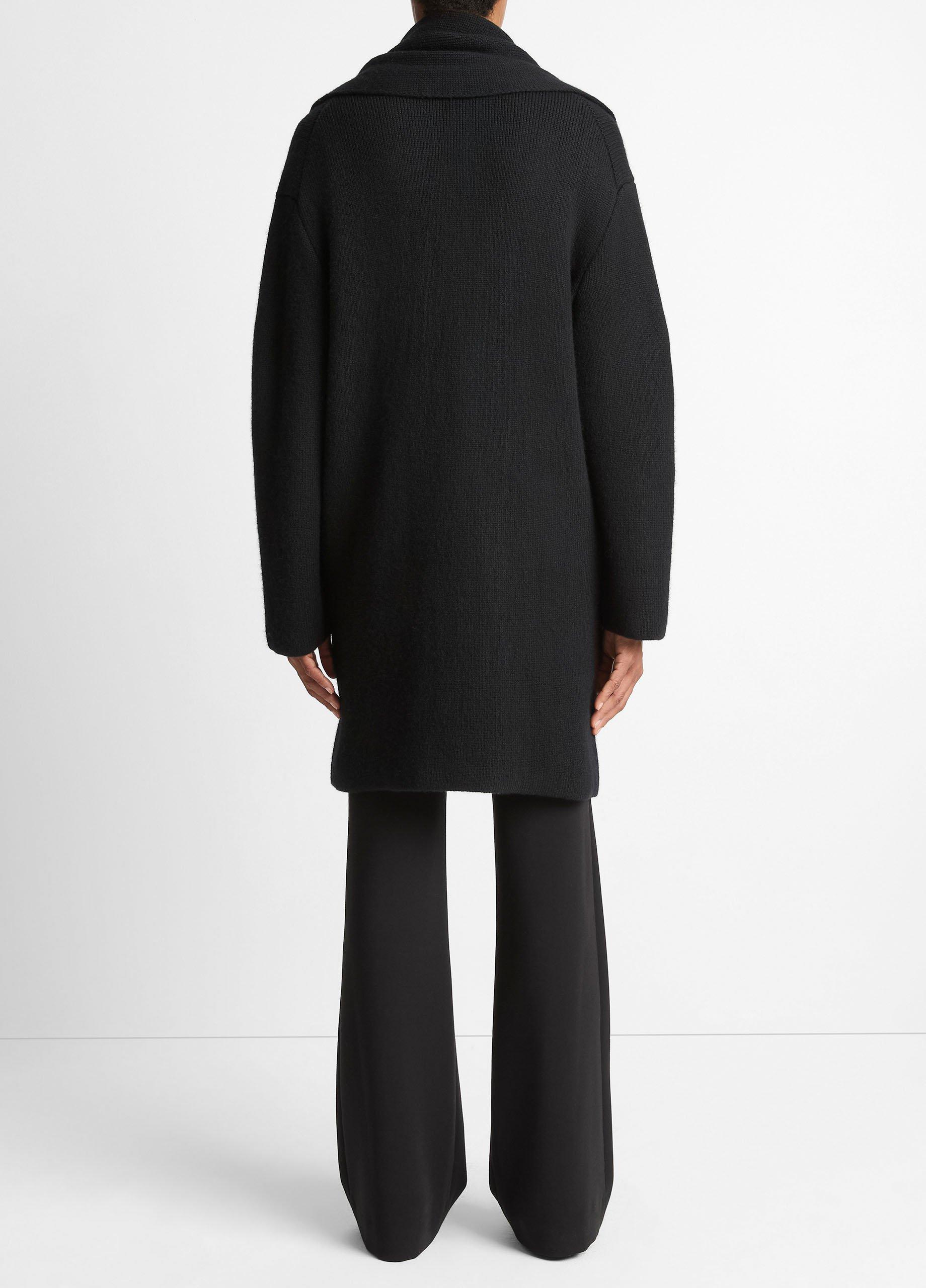 Draped-Scarf Wool-Blend Car Coat image number 2