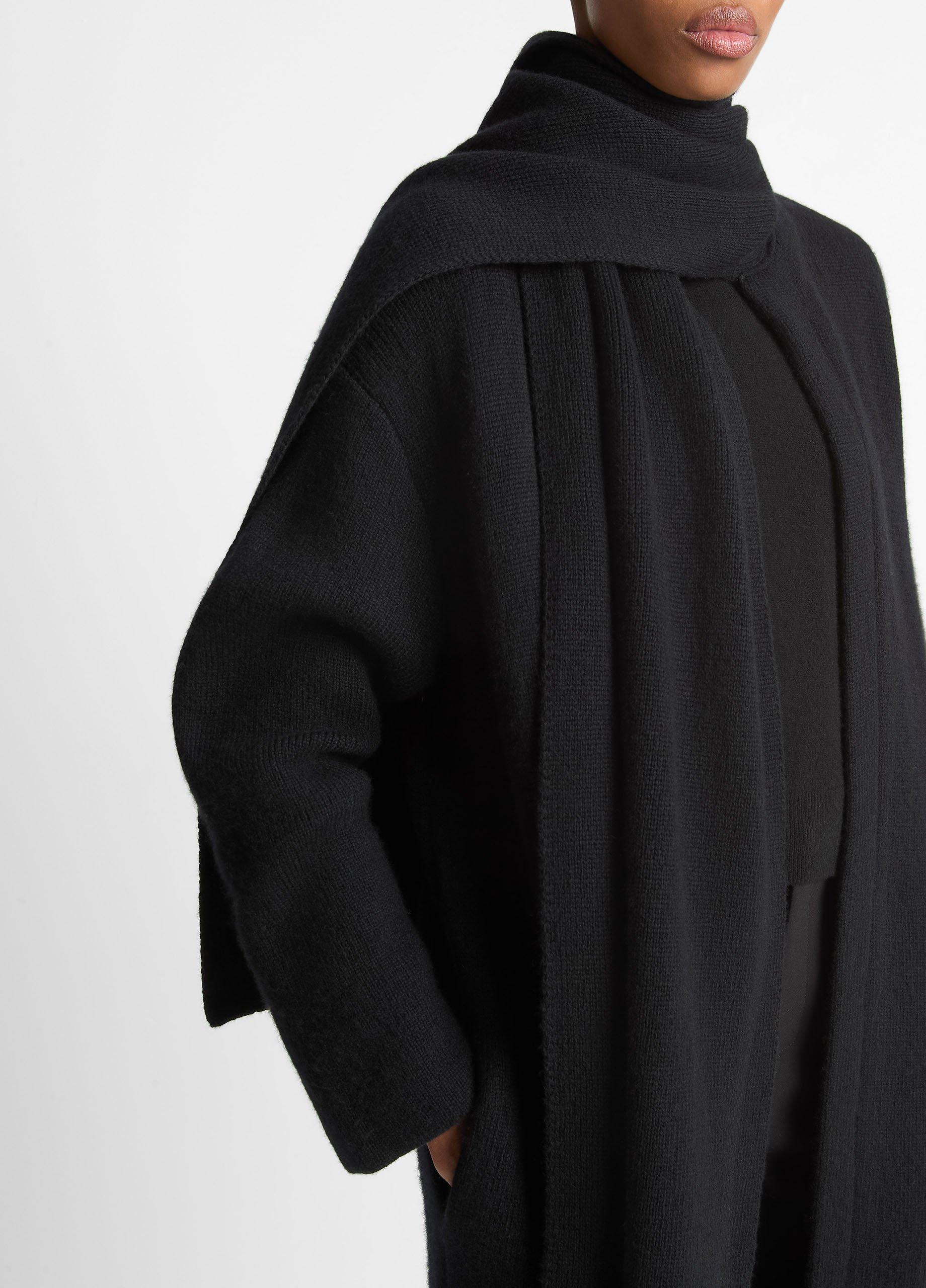 Draped-Scarf Wool-Blend Car Coat image number 3