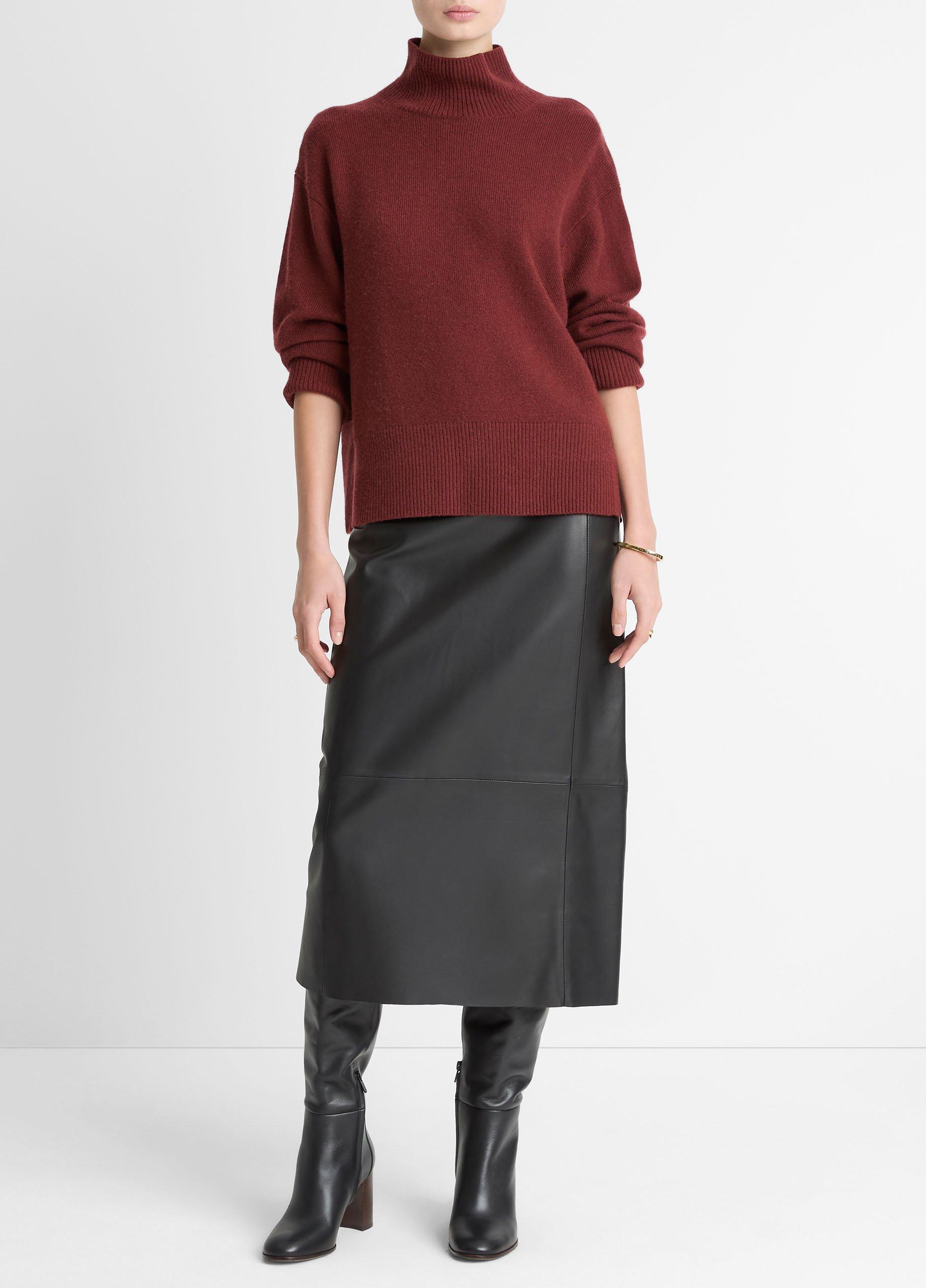 Wool-Cashmere Side-Slit Turtleneck Sweater image number 3