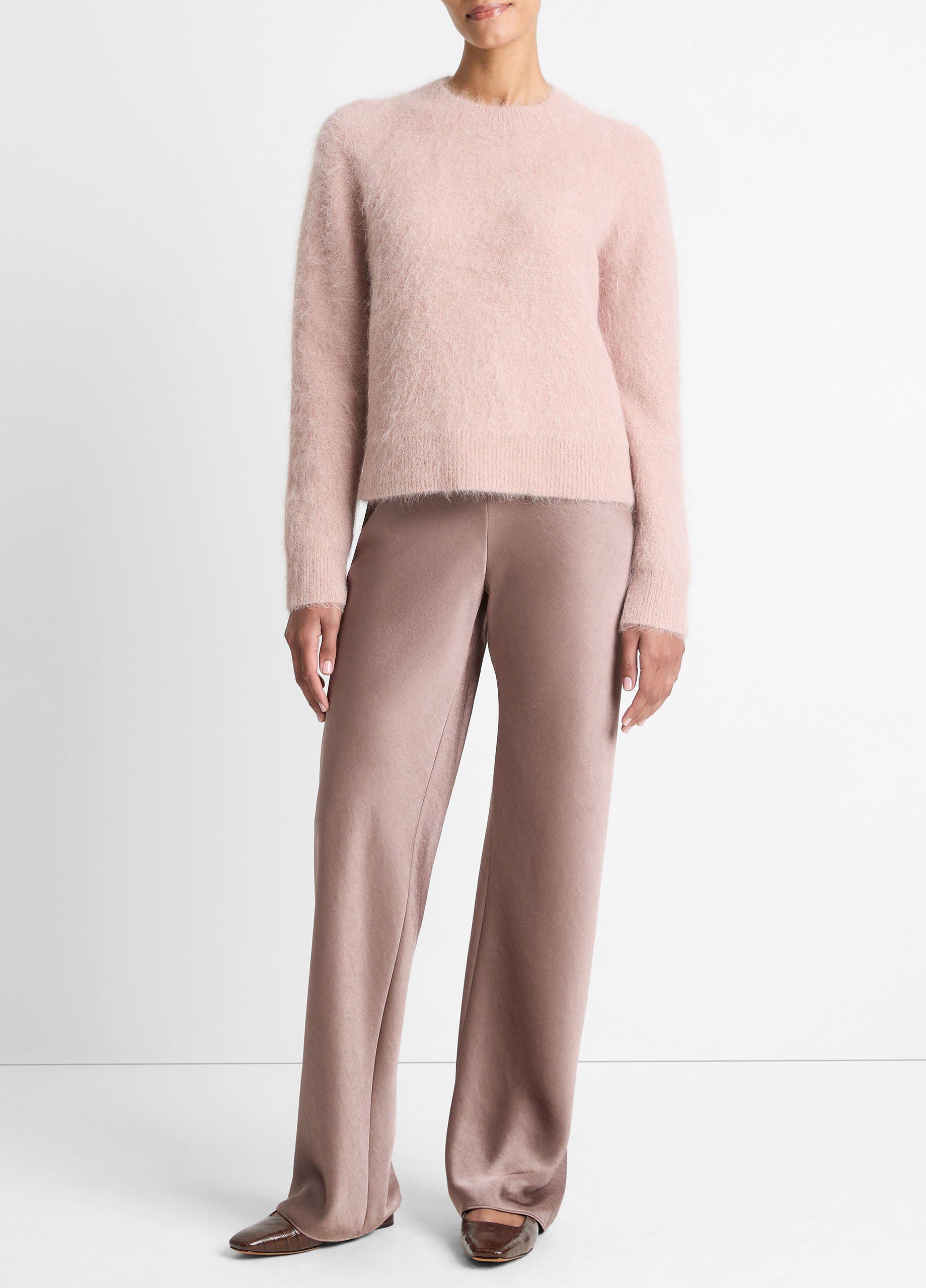 Brushed Alpaca-Blend Crew Neck Sweater image number 3